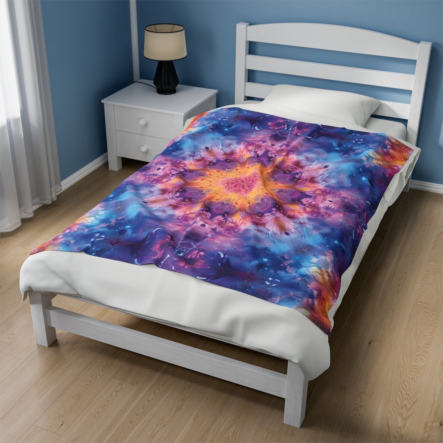 Vivid Tie Dye kaleidoscope - Velveteen Plush Blanket