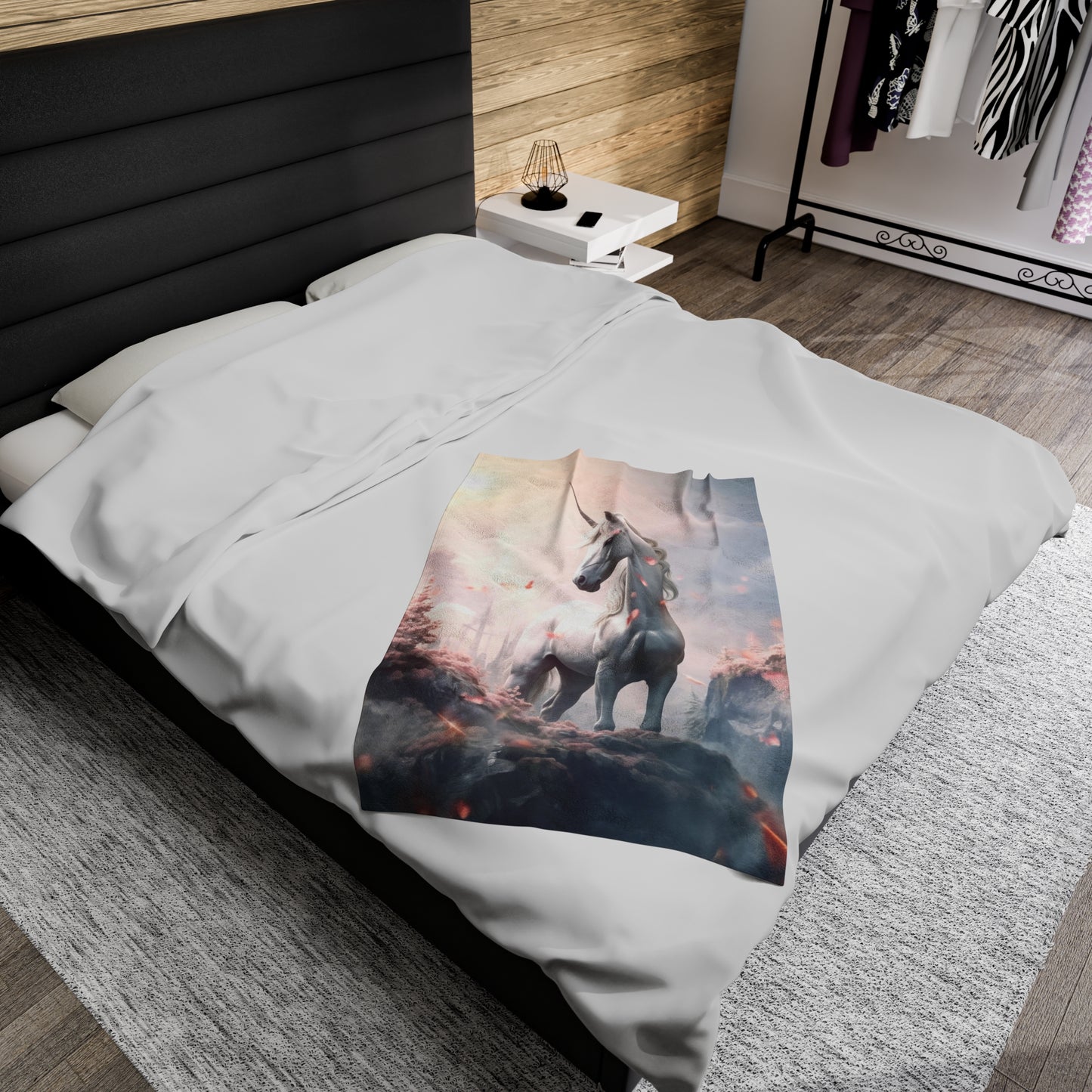 Beautiful Unicorn Velveteen Plush Blanket