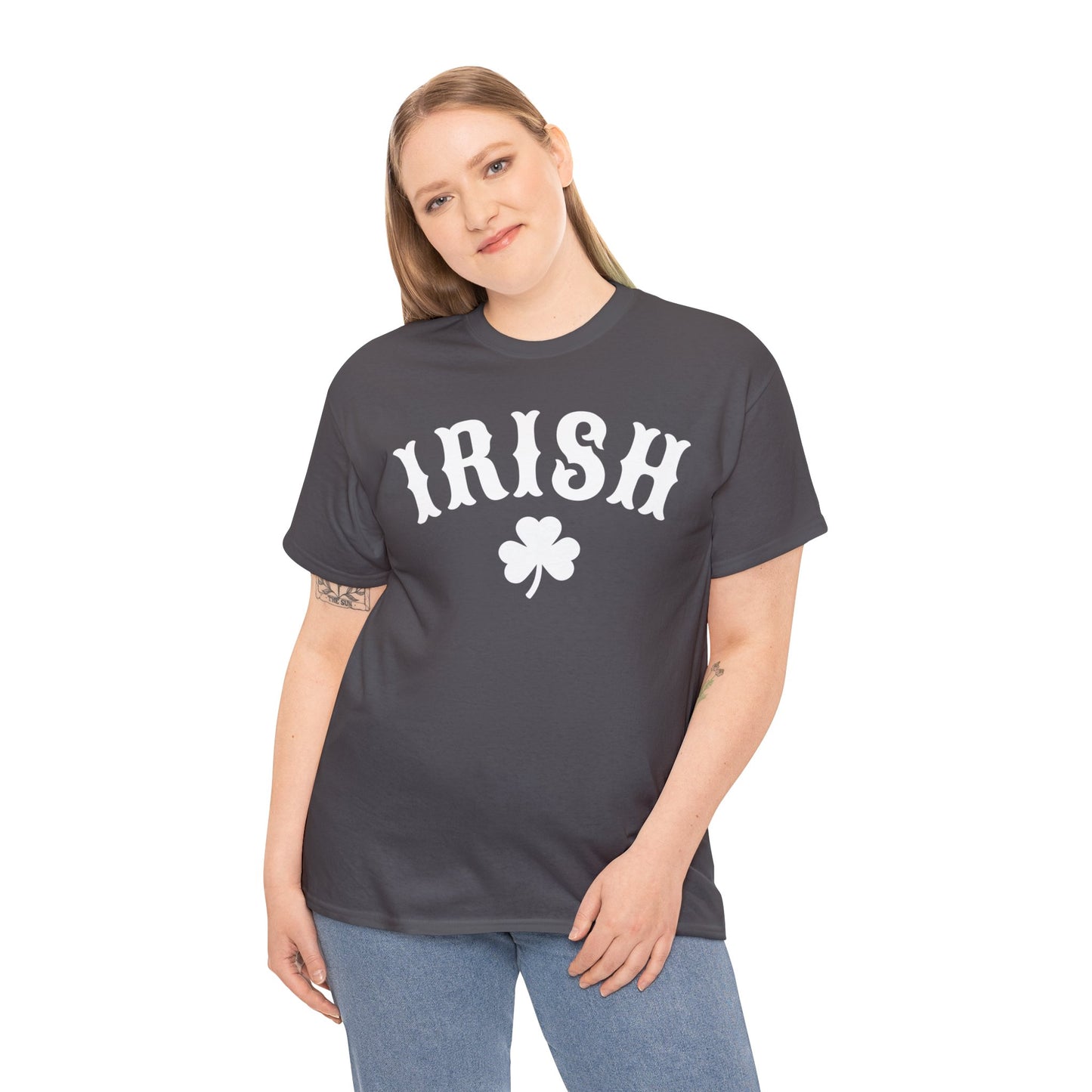 Irish w/Small Clover - Unisex Heavy Cotton Tee