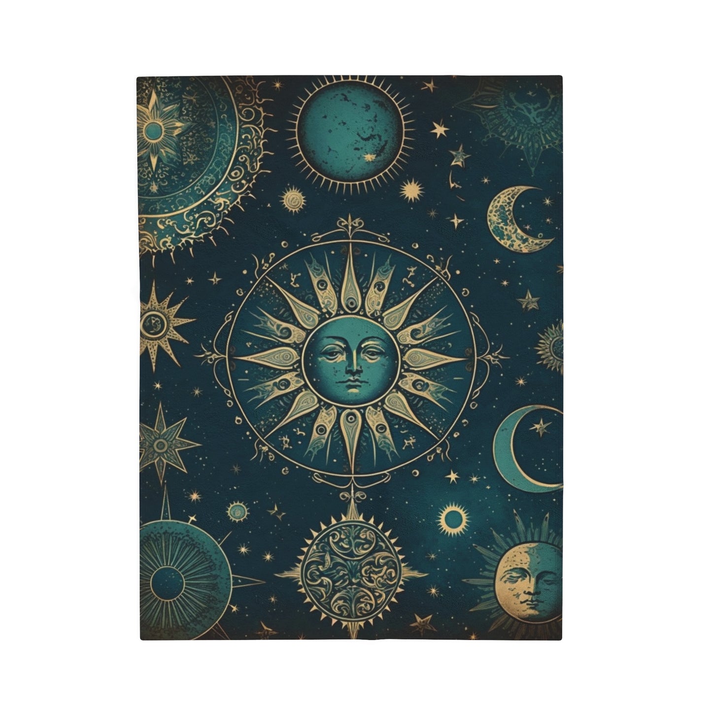 Vintage Celestial - Soft Velveteen Plush Blanket