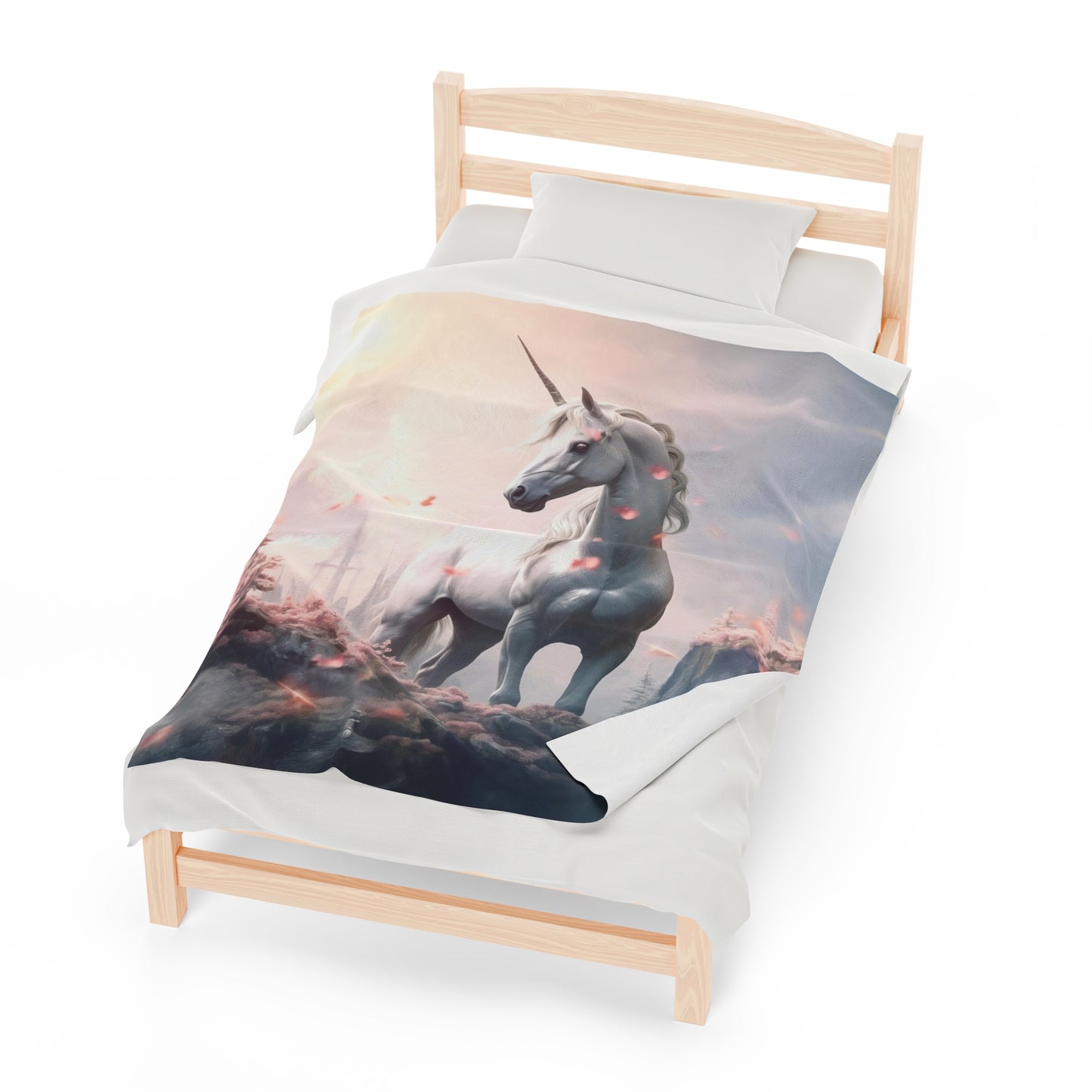 Beautiful Unicorn Velveteen Plush Blanket