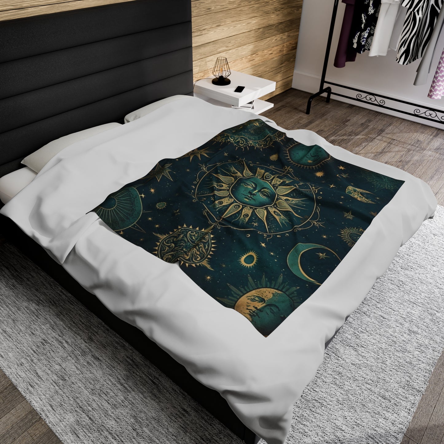 Vintage Celestial - Soft Velveteen Plush Blanket