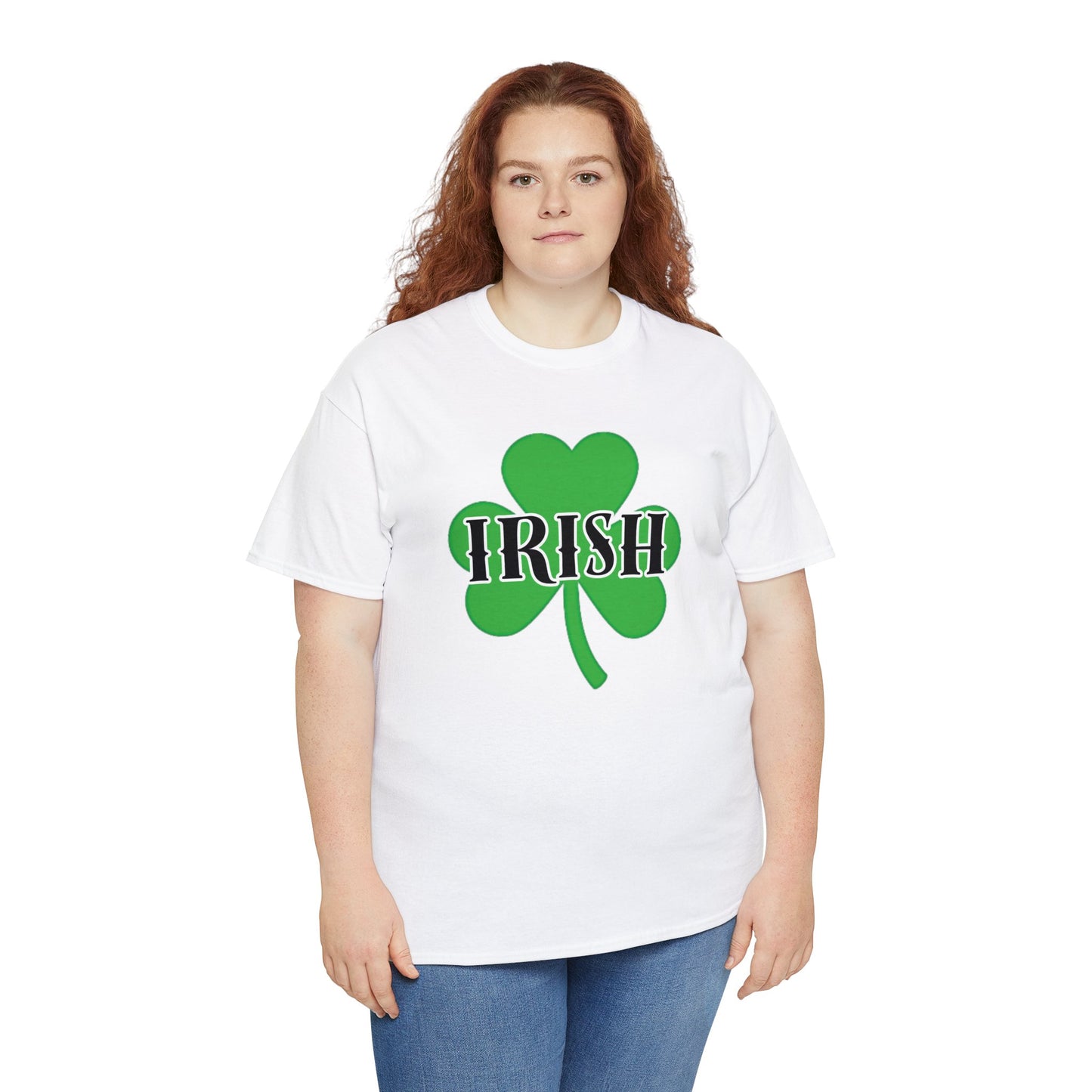 Irish w/ Clover behind - Unisex Heavy Cotton Tee