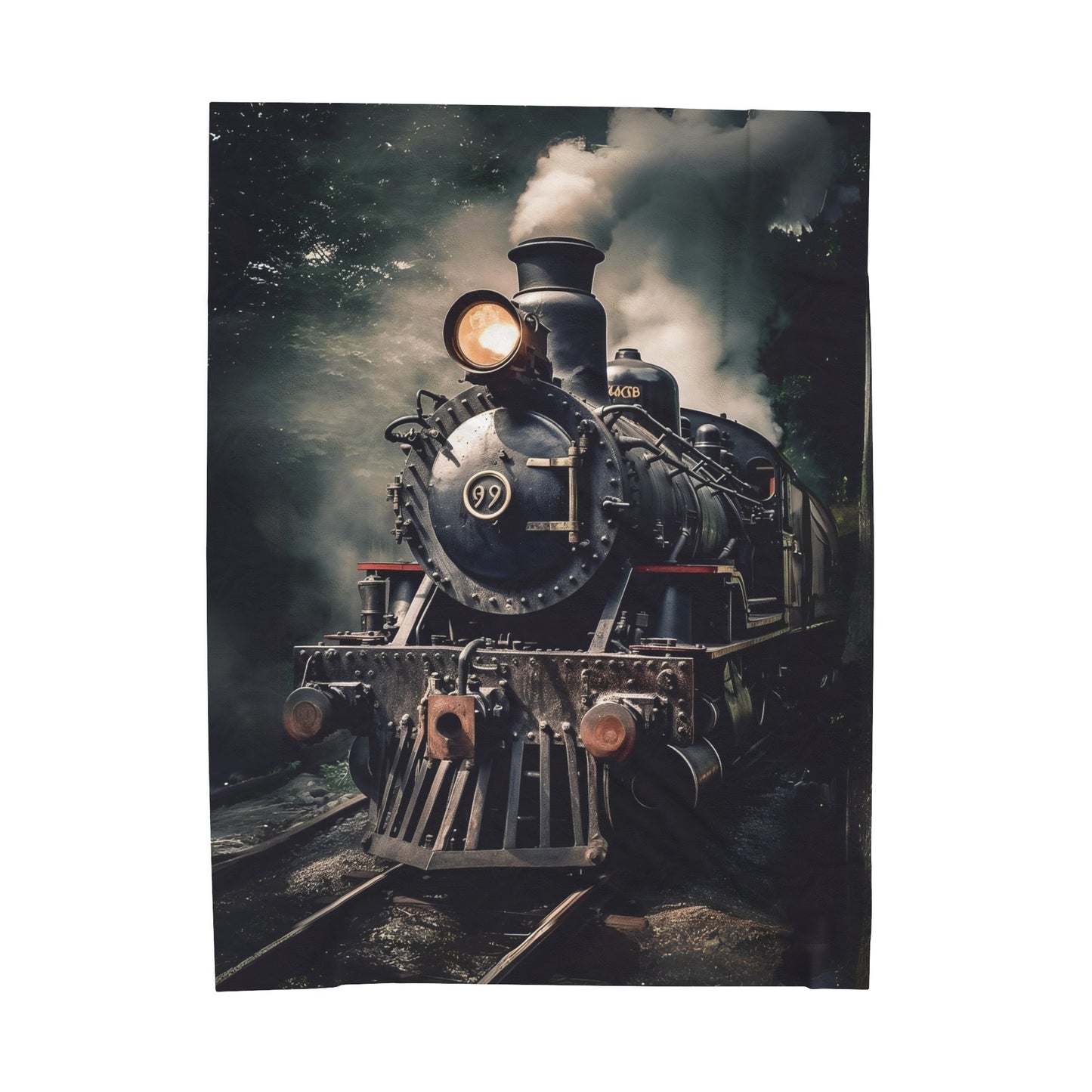 All Aboard Velveteen Plush Train Blanket