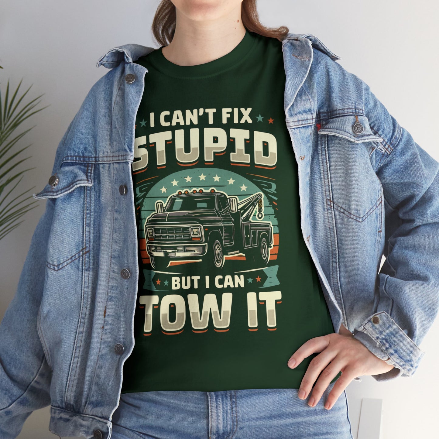 I Can't Fix Stupid But I Can Tow It - Unisex Heavy Cotton Tee