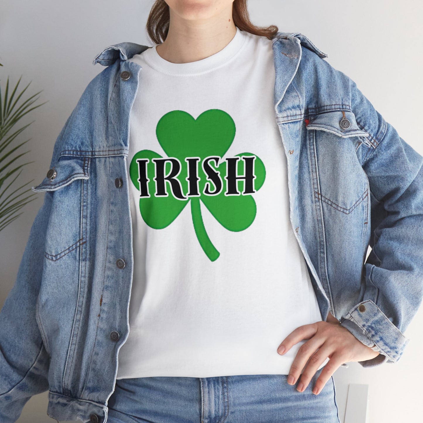 Irish w/ Clover behind - Unisex Heavy Cotton Tee
