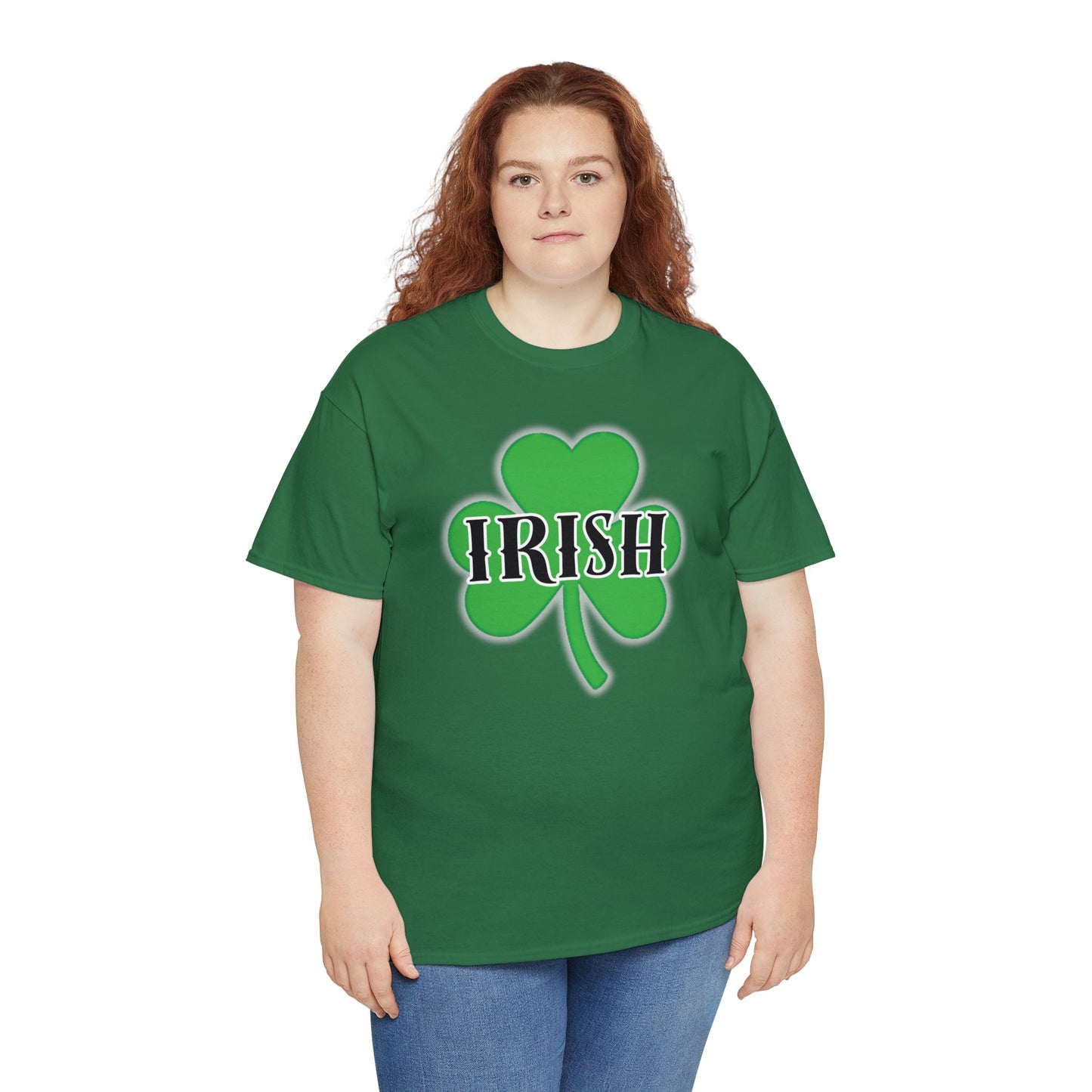 Irish w/ Clover behind - Unisex Heavy Cotton Tee