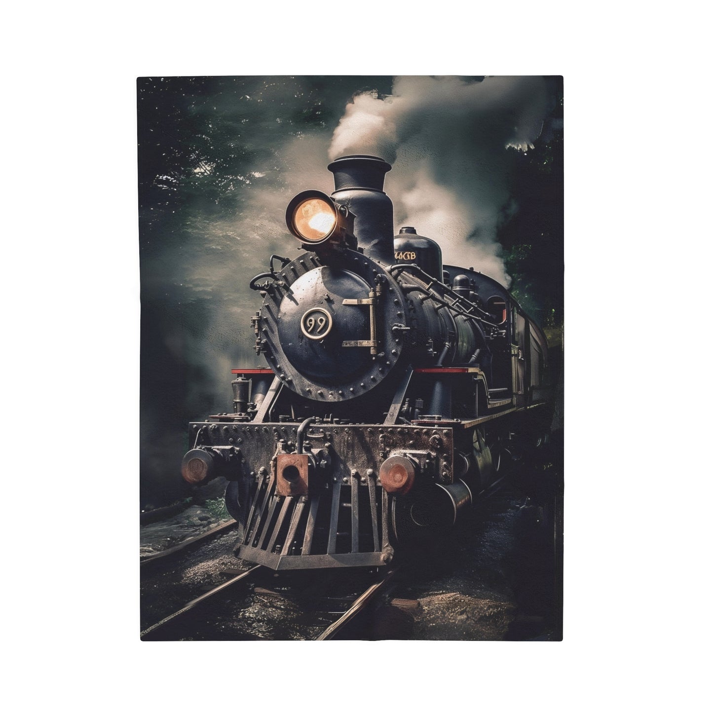 All Aboard Velveteen Plush Train Blanket
