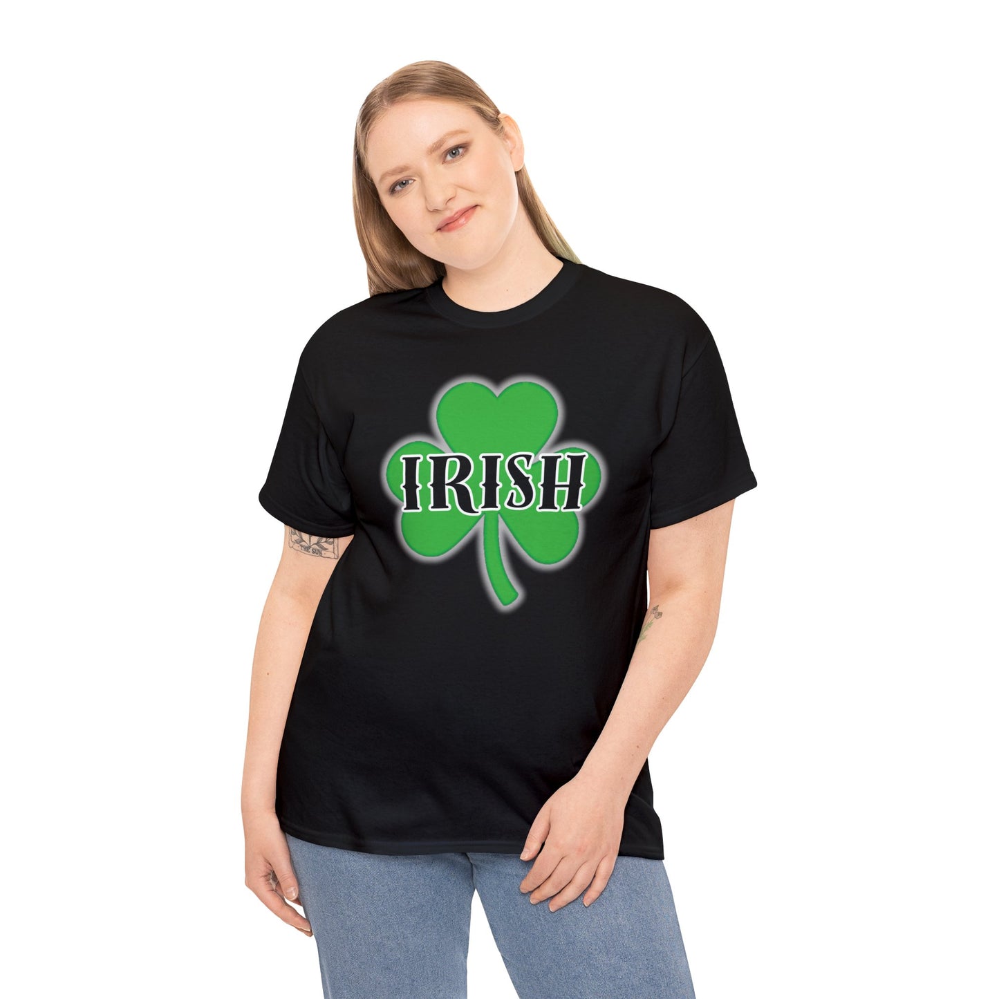 Irish w/ Clover behind - Unisex Heavy Cotton Tee
