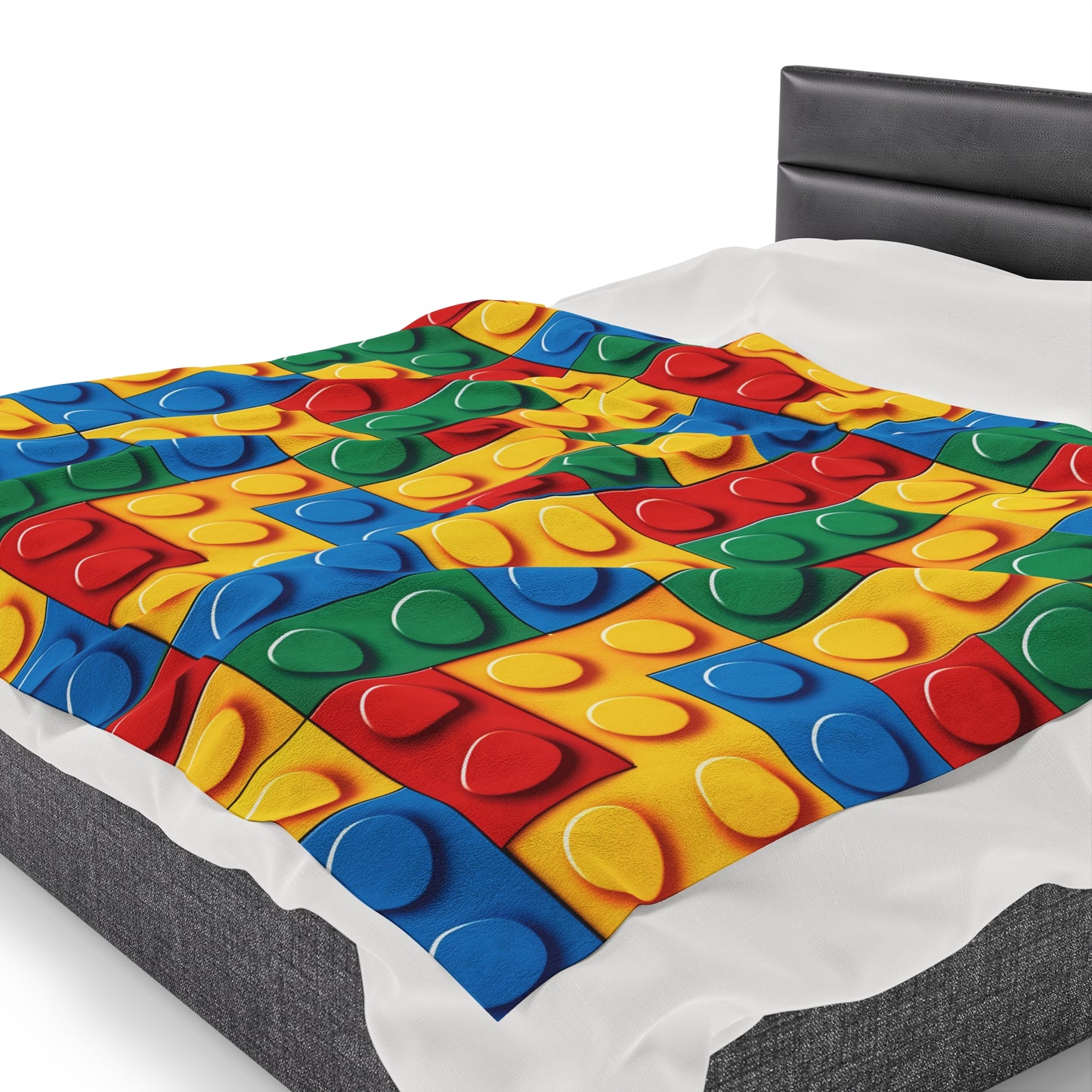 Building Blocks Random Pattern - Velveteen Plush Blanket