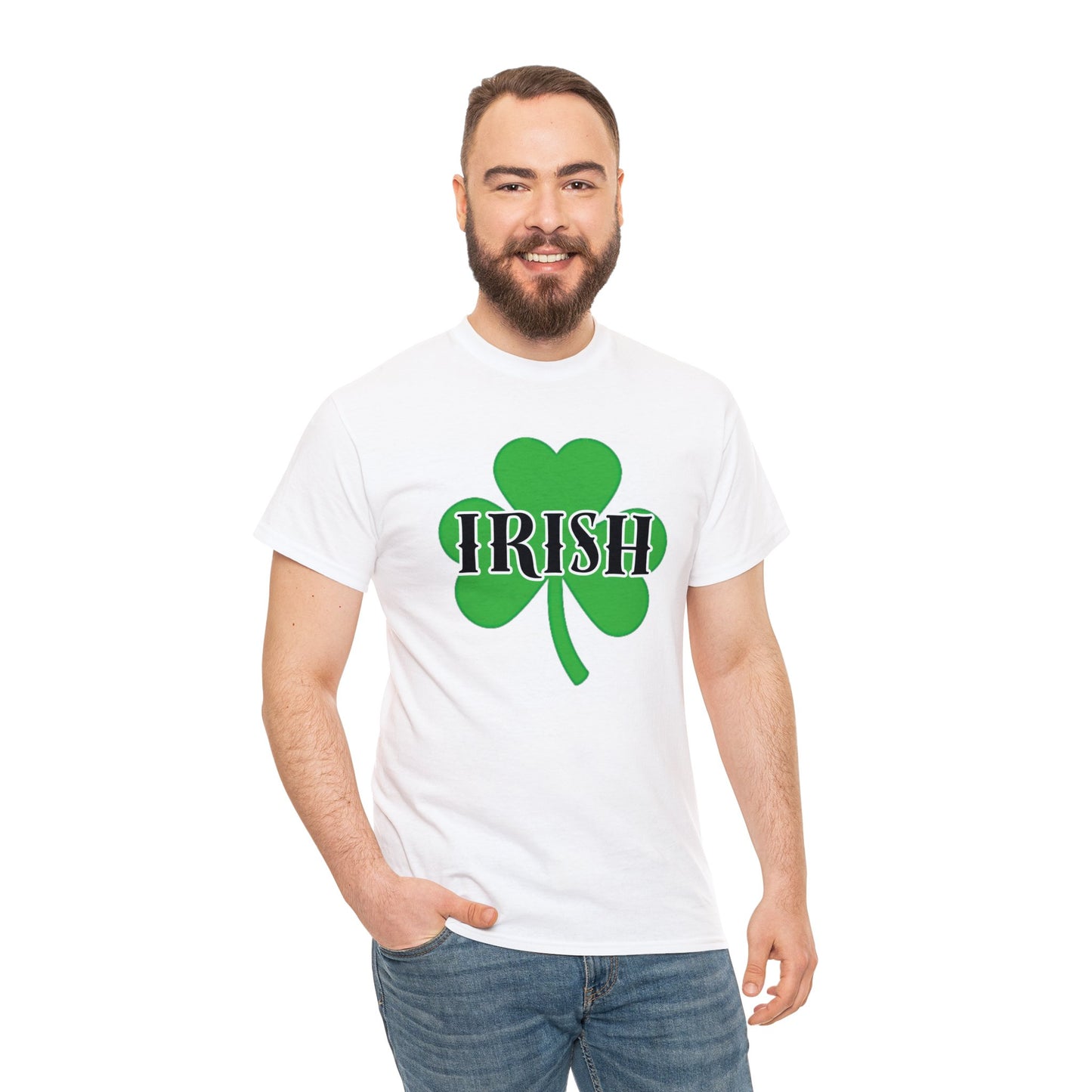 Irish w/ Clover behind - Unisex Heavy Cotton Tee