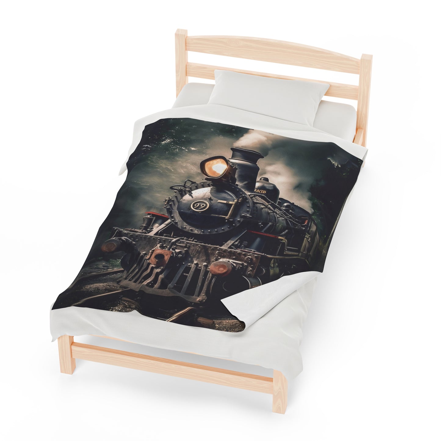 All Aboard Velveteen Plush Train Blanket
