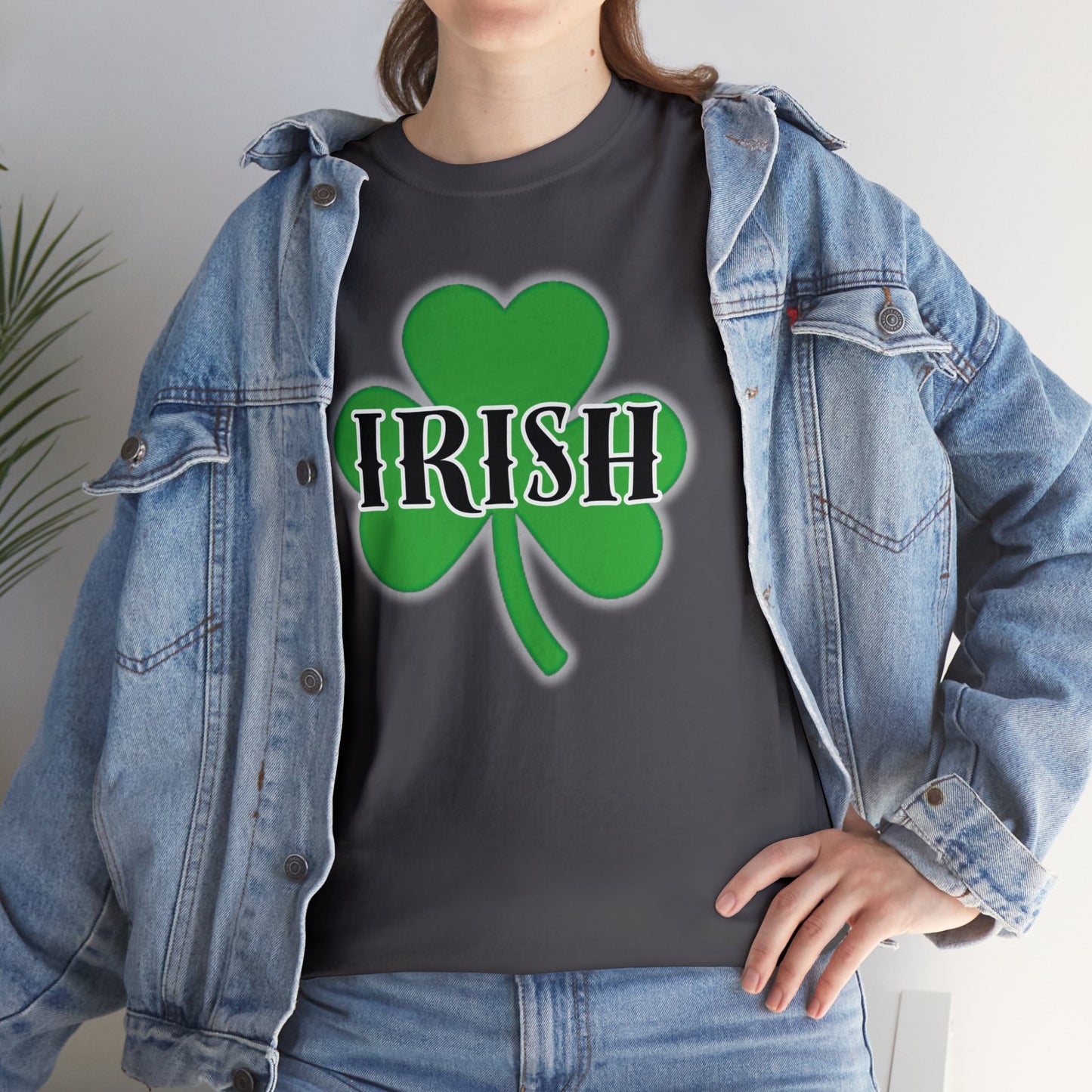 Irish w/ Clover behind - Unisex Heavy Cotton Tee