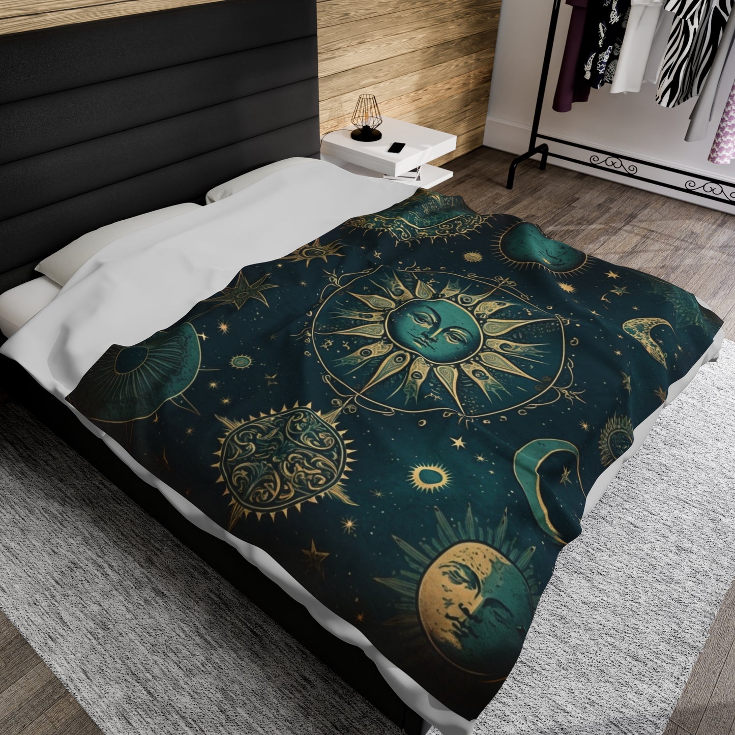 Vintage Celestial - Soft Velveteen Plush Blanket