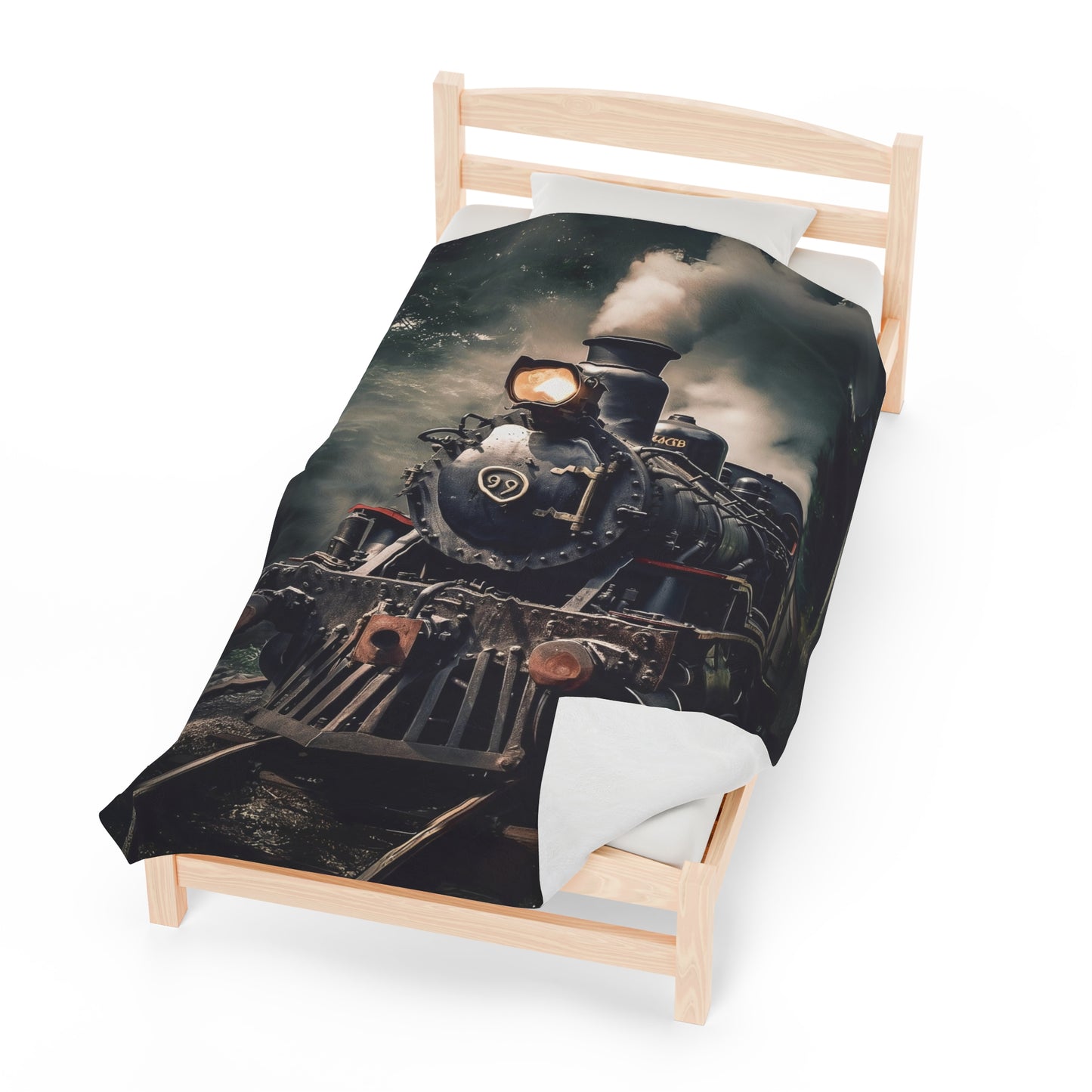 All Aboard Velveteen Plush Train Blanket