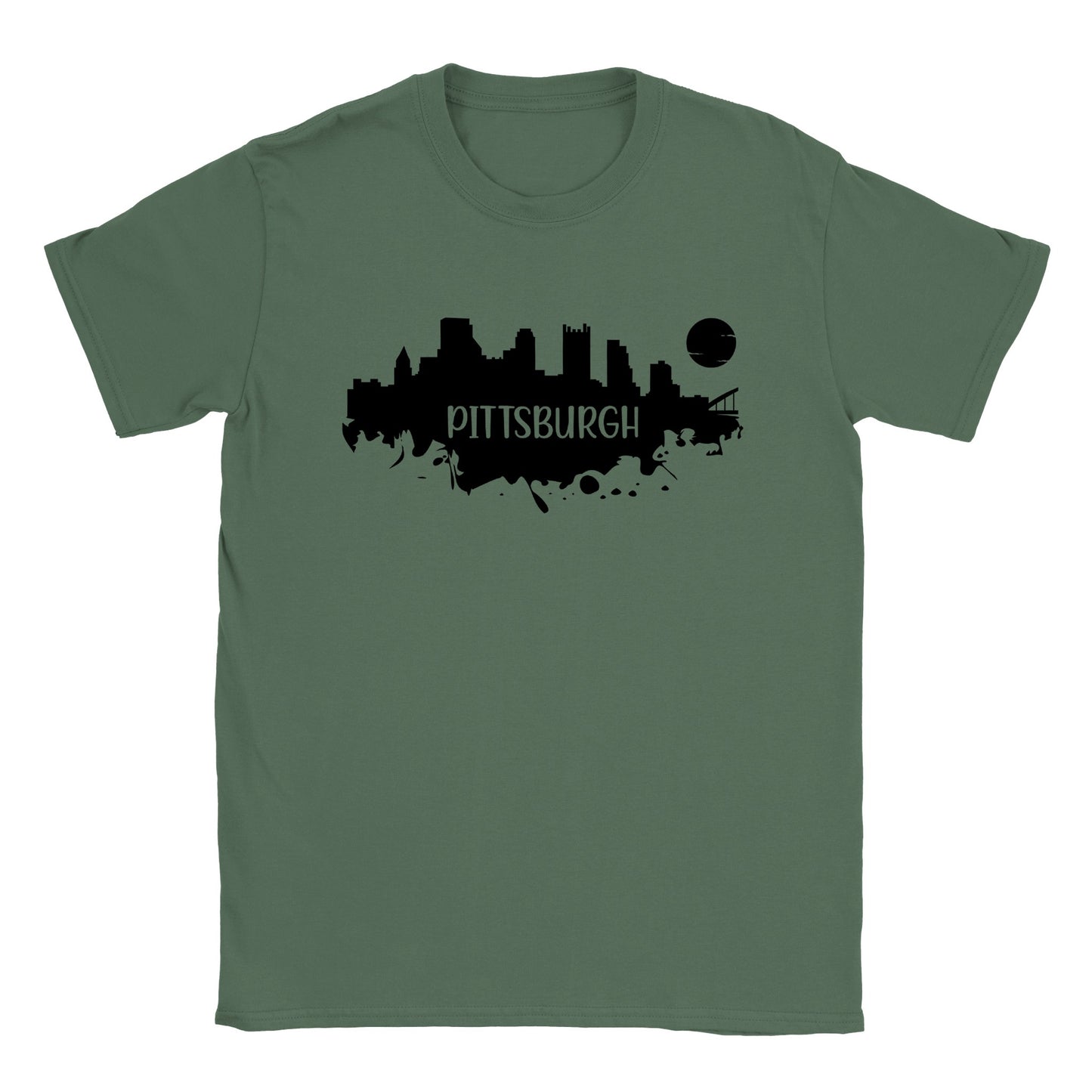 Pittsburgh Skyline Silhouette - Classic Unisex Crewneck T-shirt