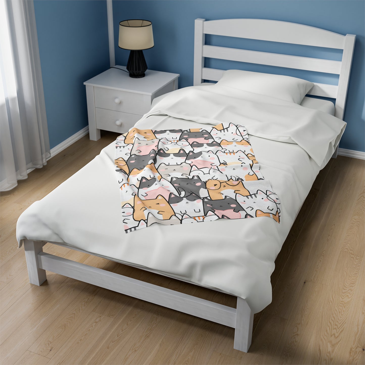 Kawaii Cute Cats - Velveteen Plush Blanket