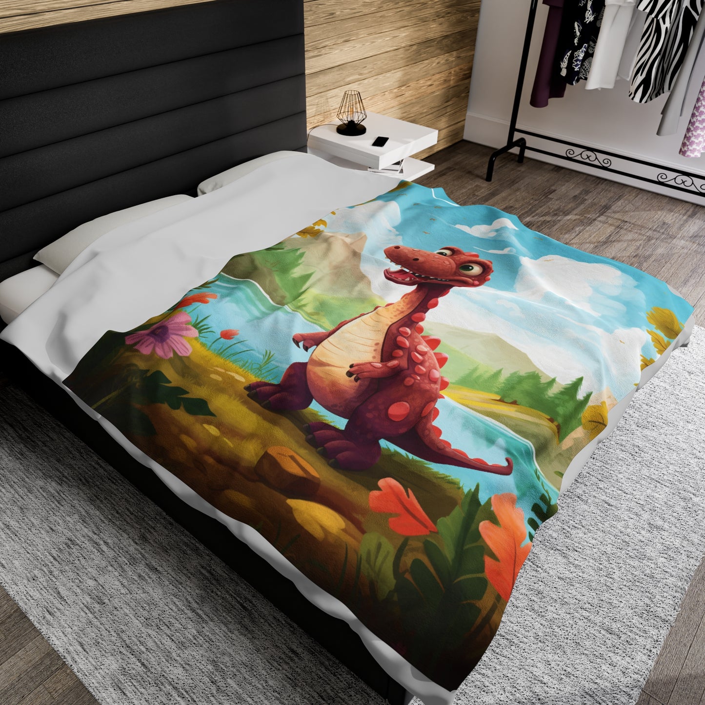 Cute Dinosaur - Velveteen Plush Blanket