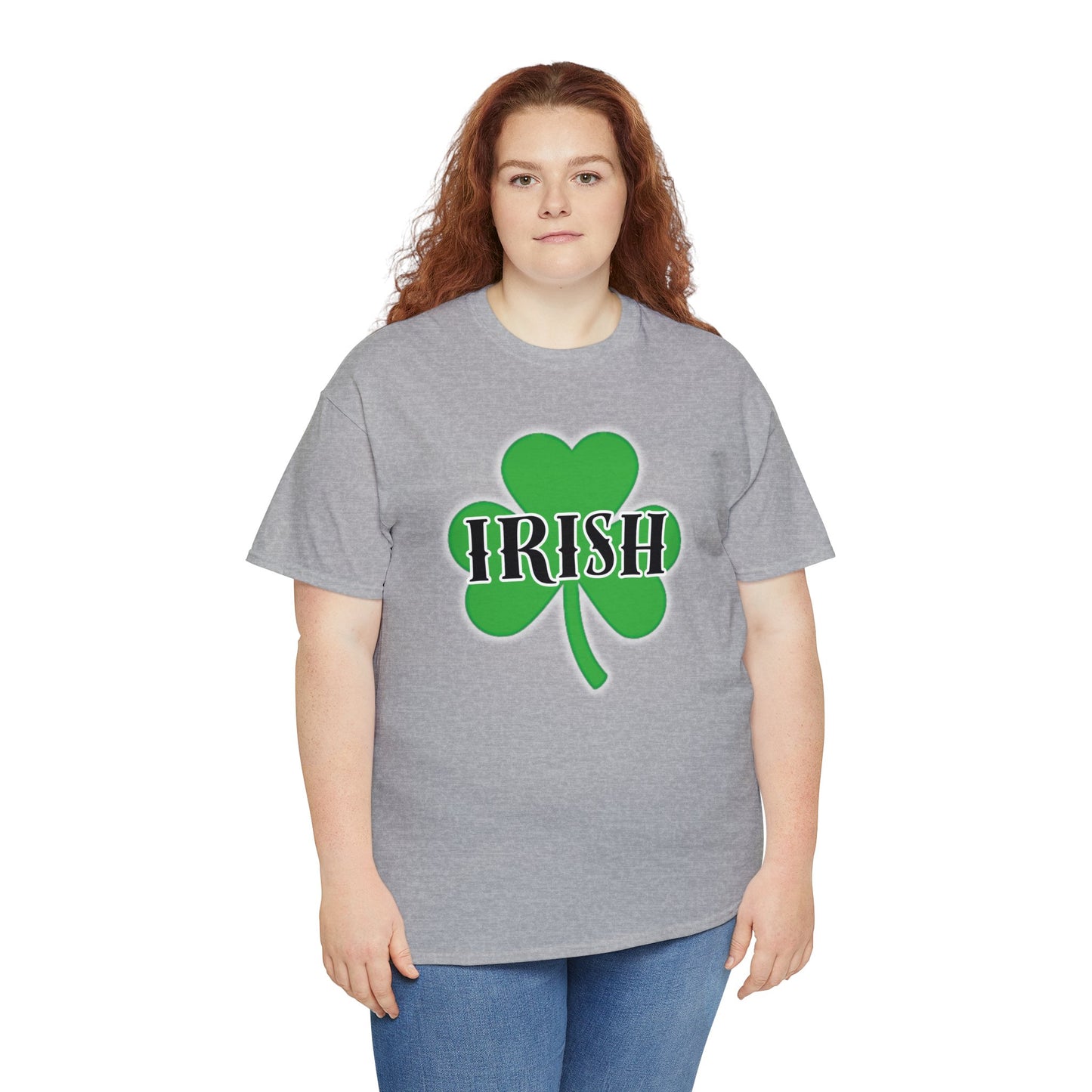 Irish w/ Clover behind - Unisex Heavy Cotton Tee