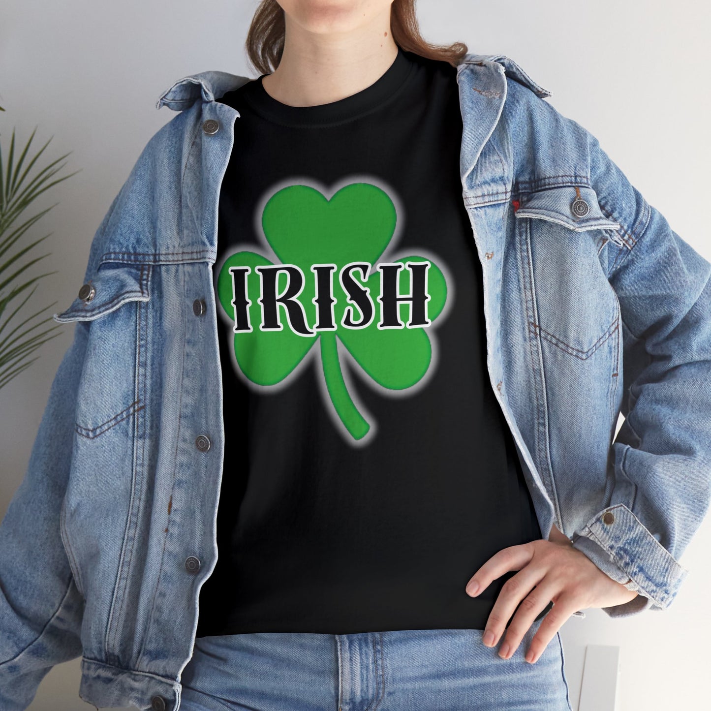 Irish w/ Clover behind - Unisex Heavy Cotton Tee