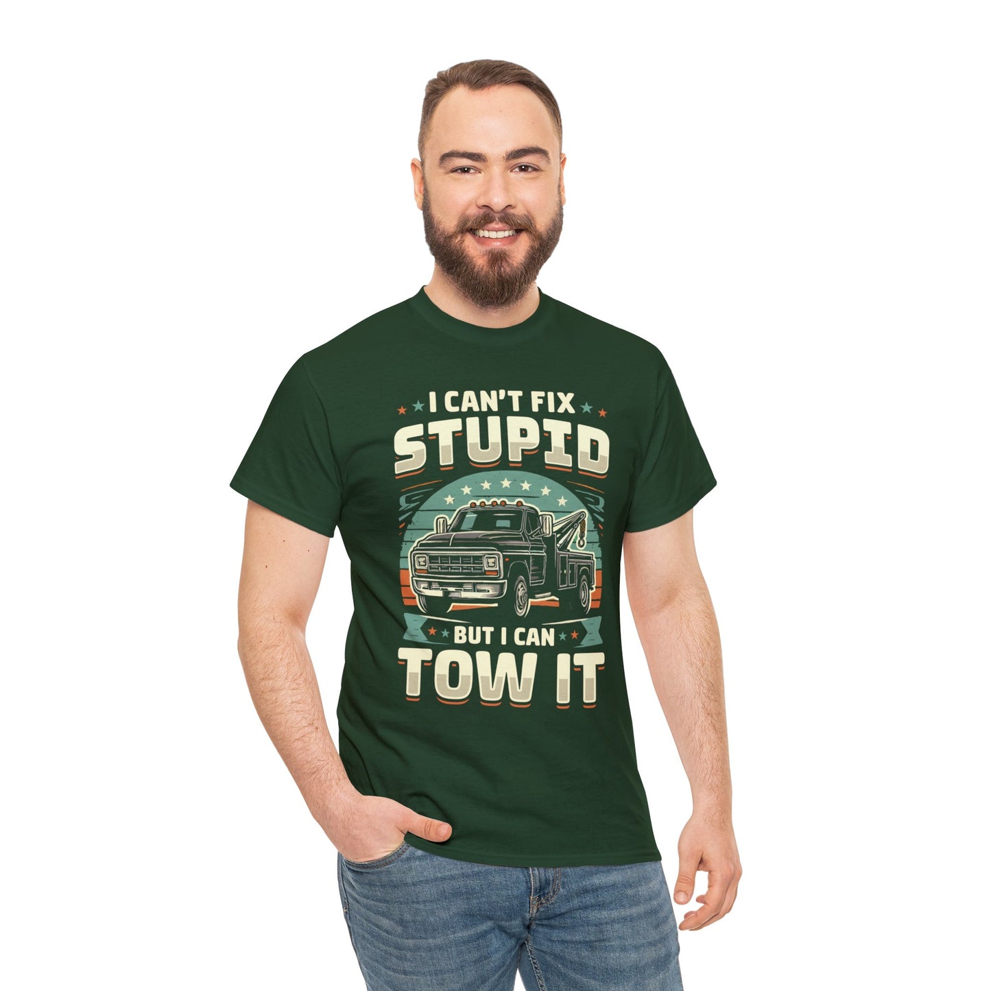 I Can't Fix Stupid But I Can Tow It - Unisex Heavy Cotton Tee