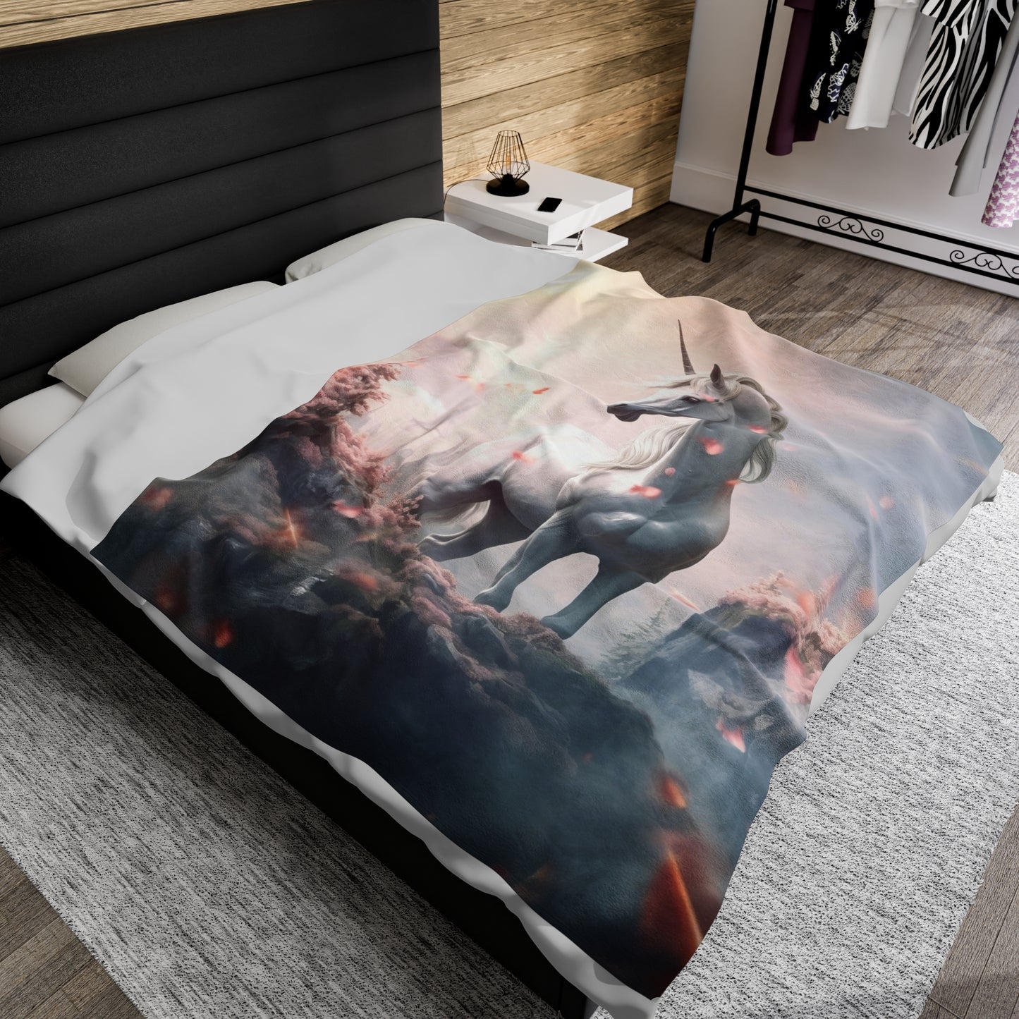 Beautiful Unicorn Velveteen Plush Blanket