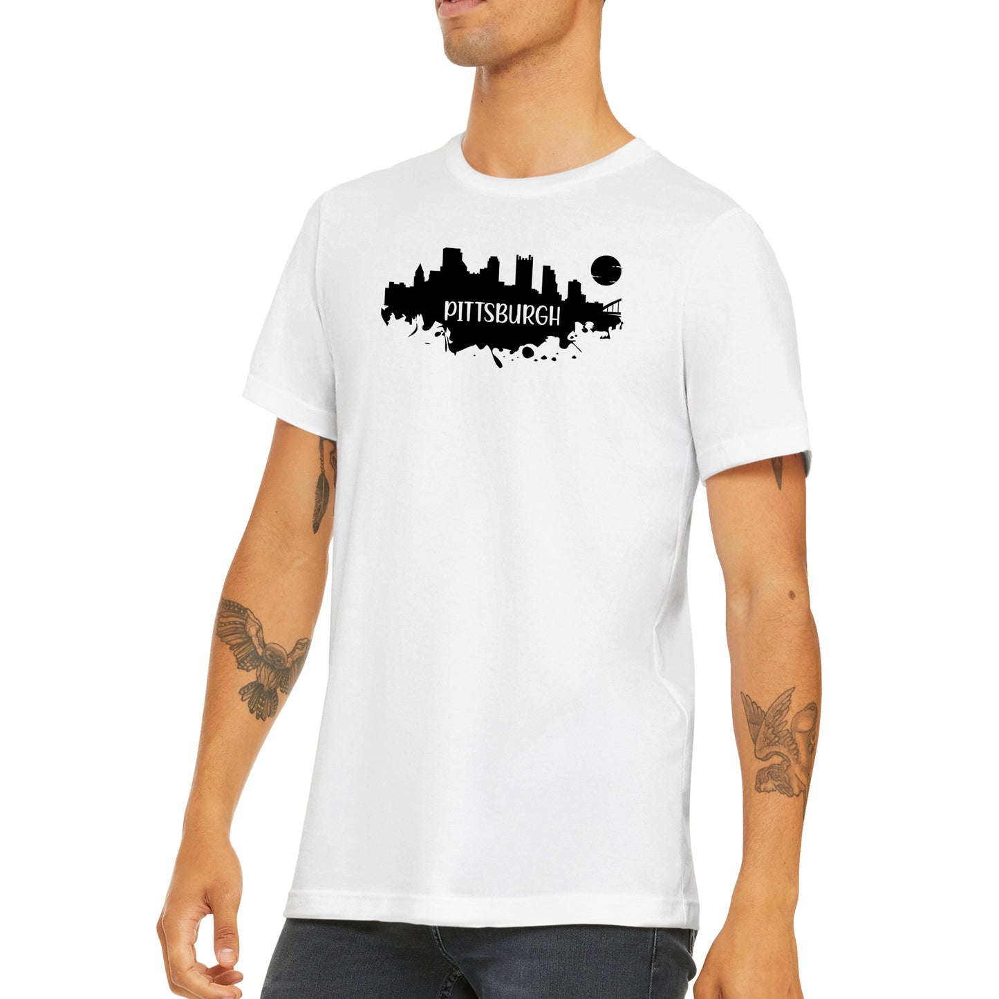 Pittsburgh Skyline Silhouette - Classic Unisex Crewneck T-shirt