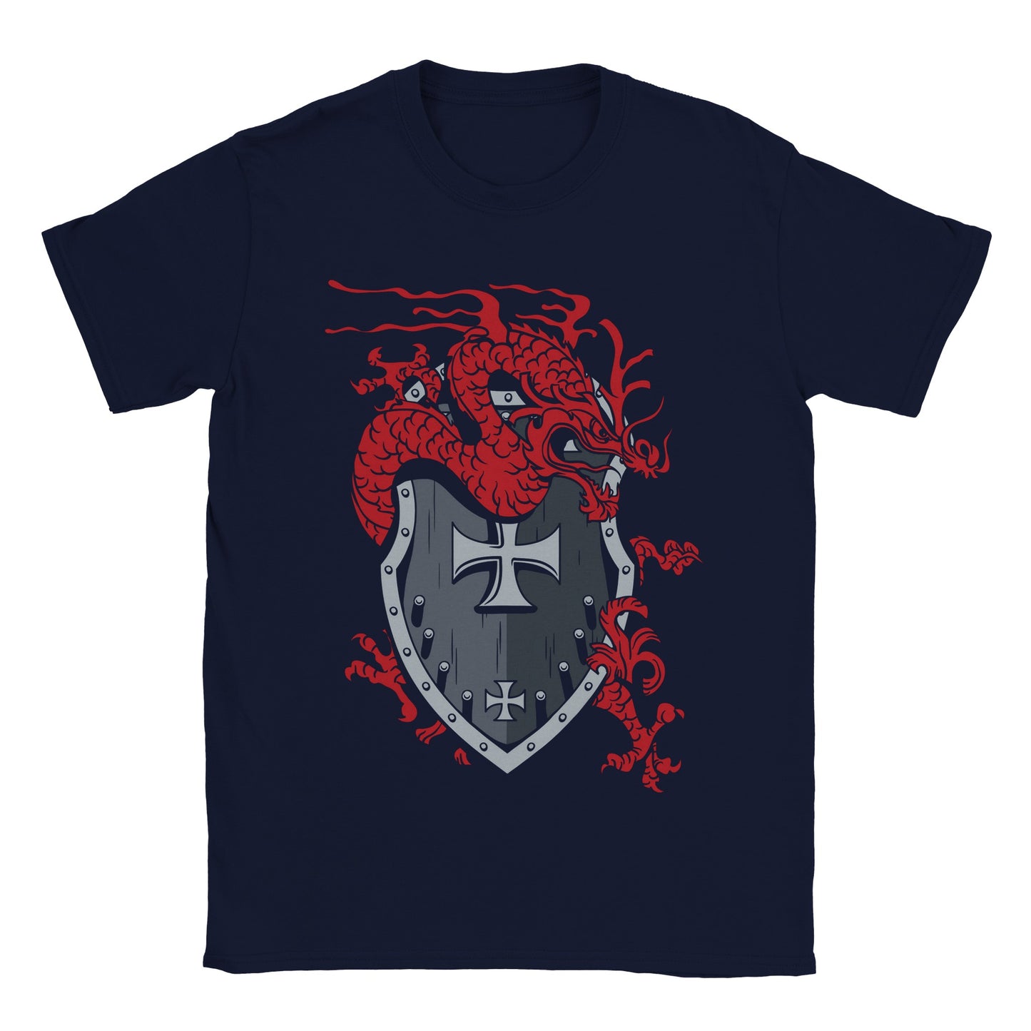 Knights Shield With Dragon - Classic Unisex Crewneck T-shirt