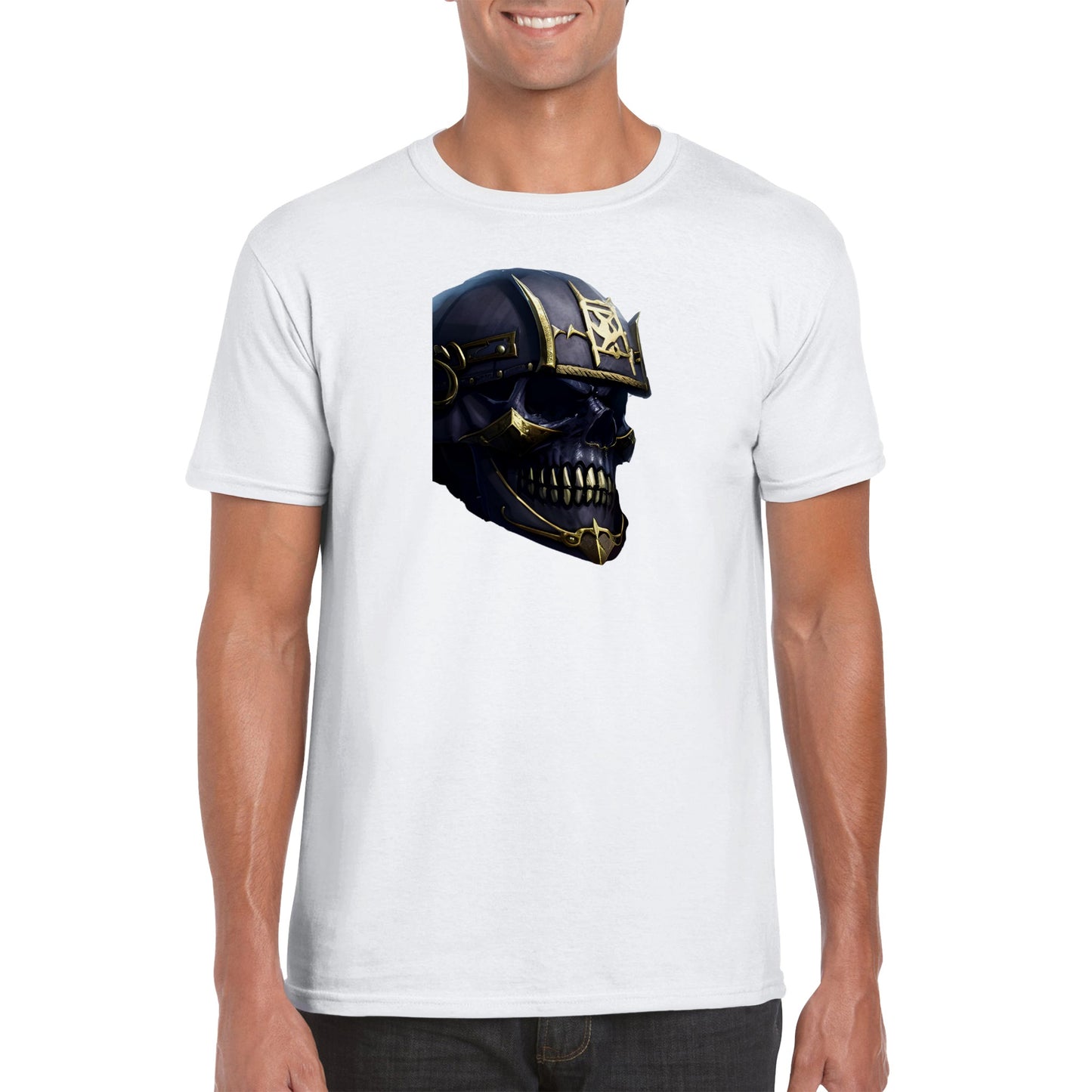 Gold Toothed Skull Warrior - Classic Unisex Crewneck T-shirt