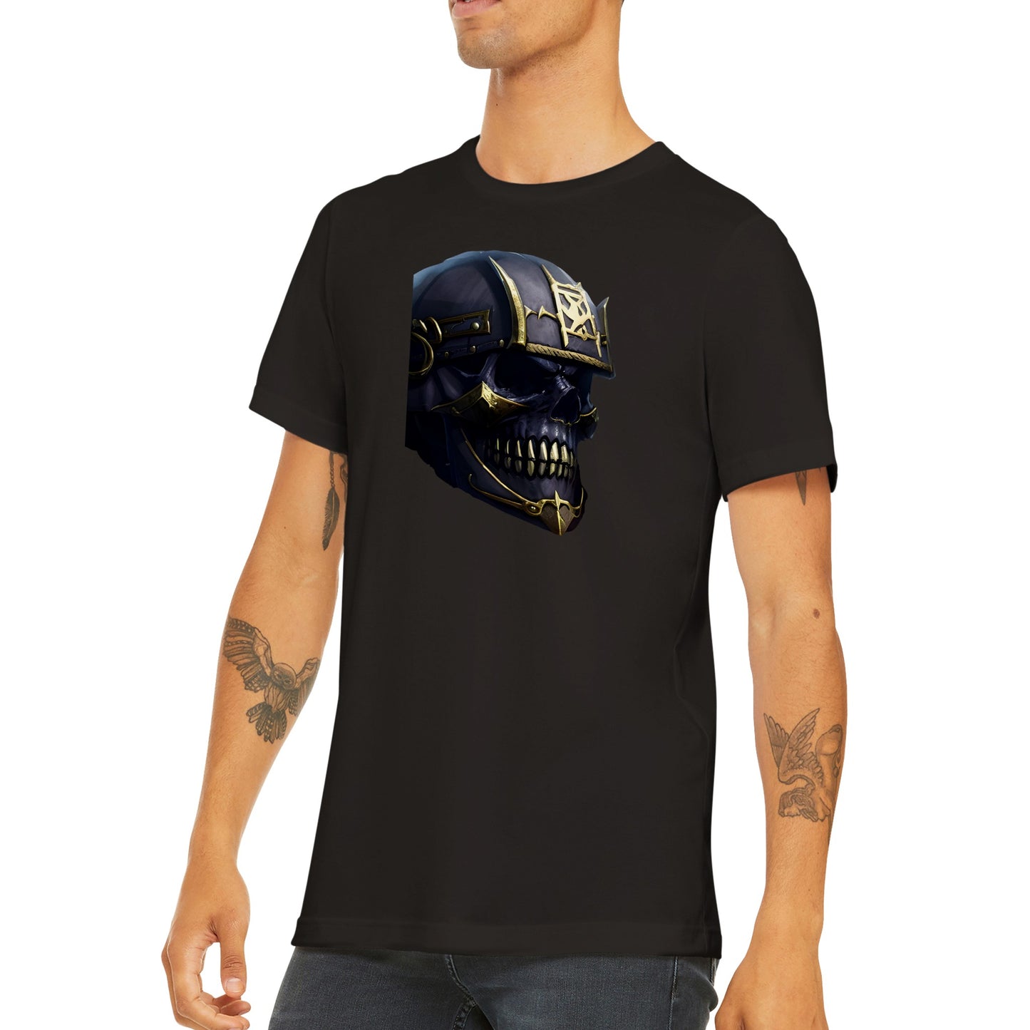 Gold Toothed Skull Warrior - Classic Unisex Crewneck T-shirt