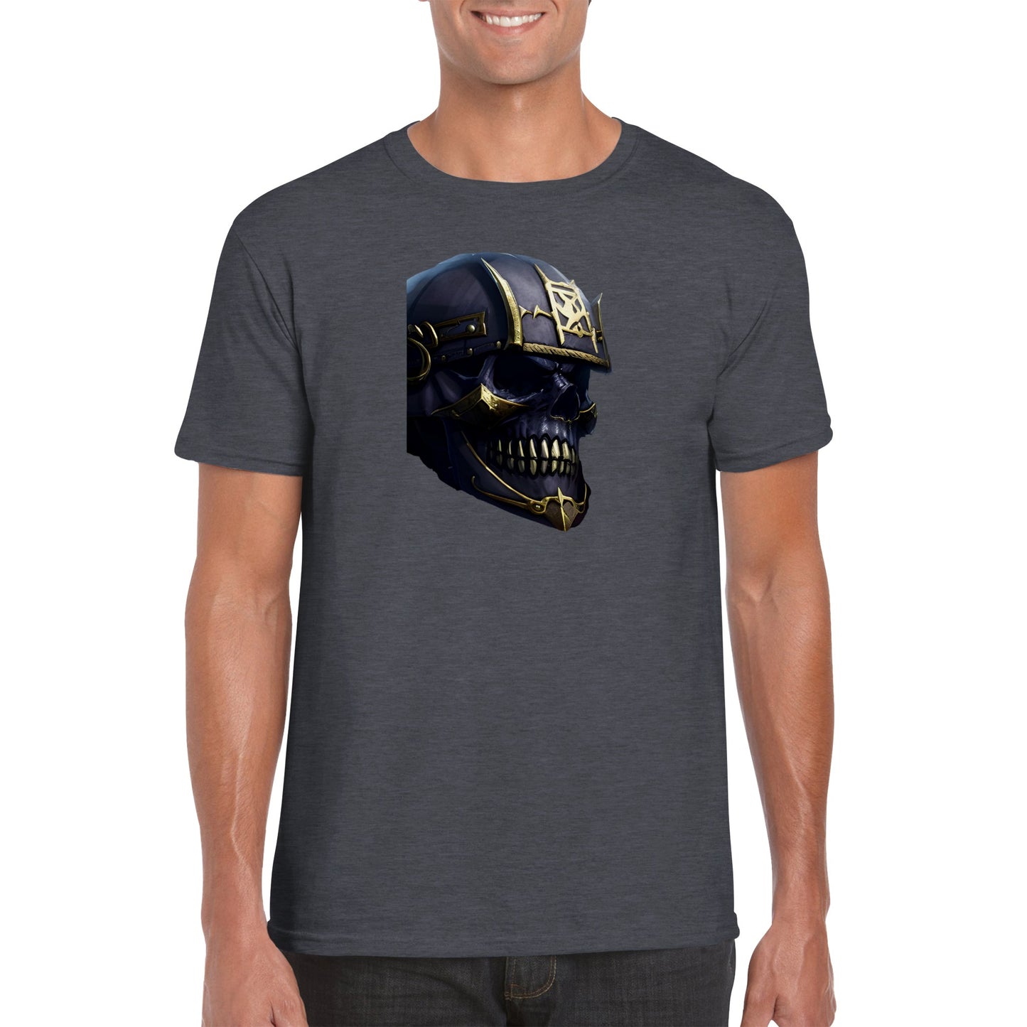 Gold Toothed Skull Warrior - Classic Unisex Crewneck T-shirt