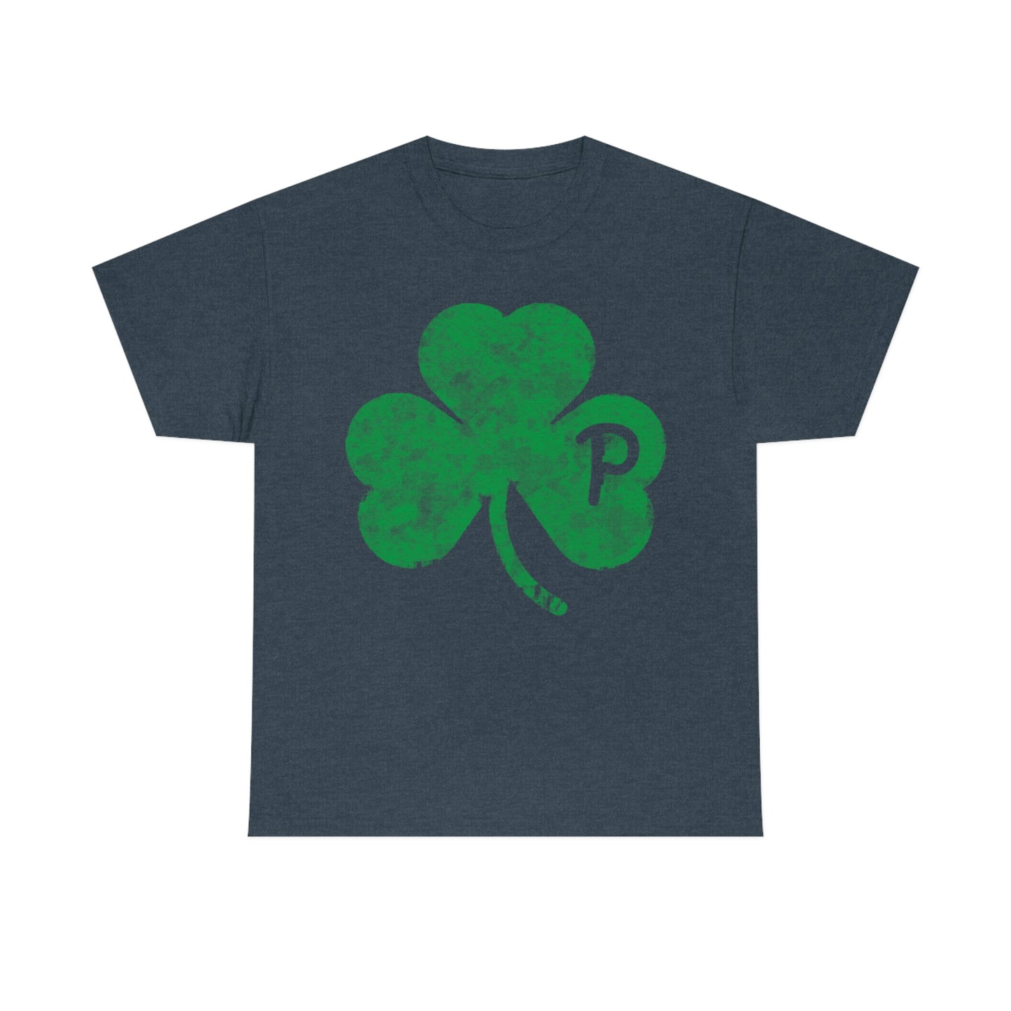 Clover design distressed with "P" for Pittsburgh - Unisex Heavy Cotton Tee