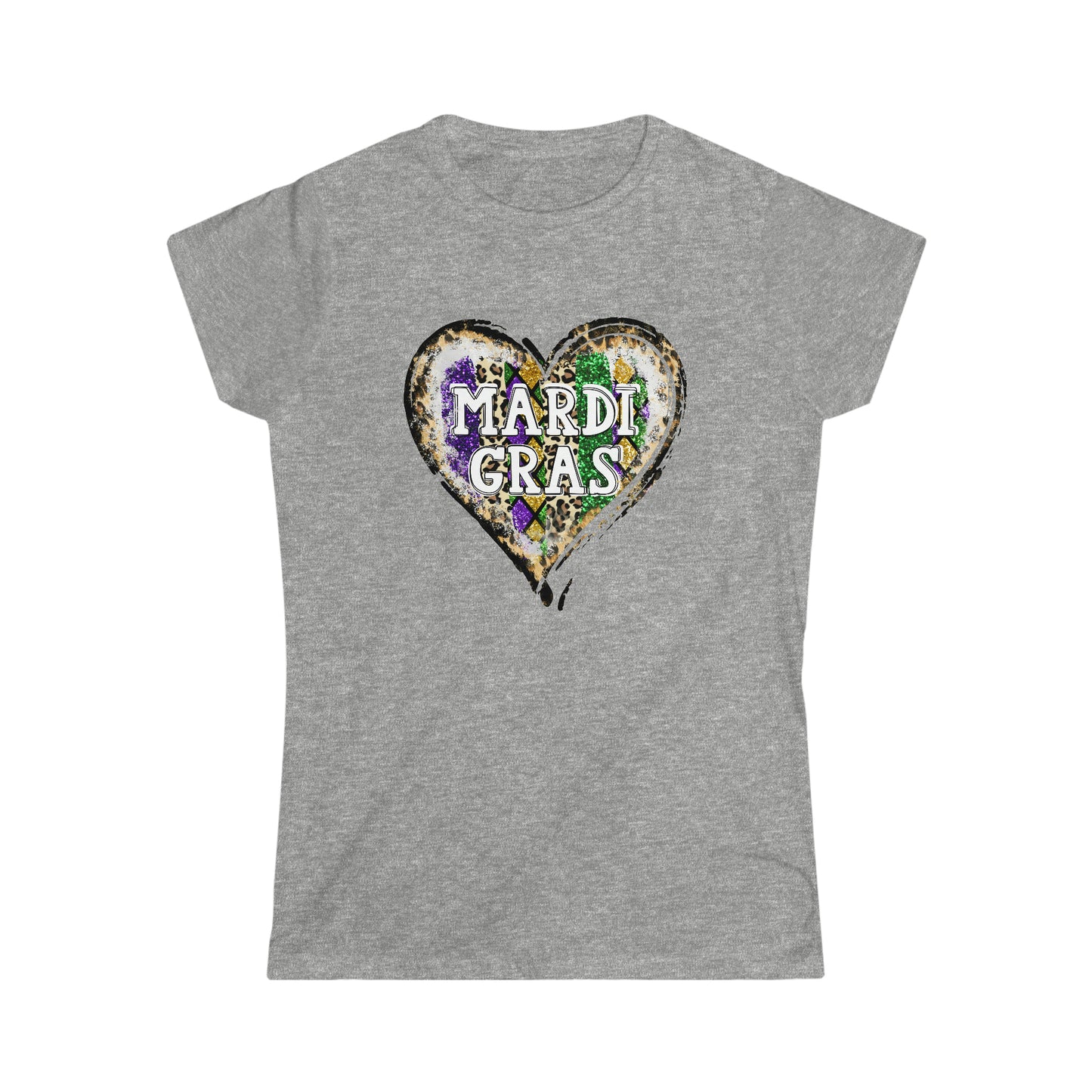 Mardi Gras Heart - Women's Softstyle Tee