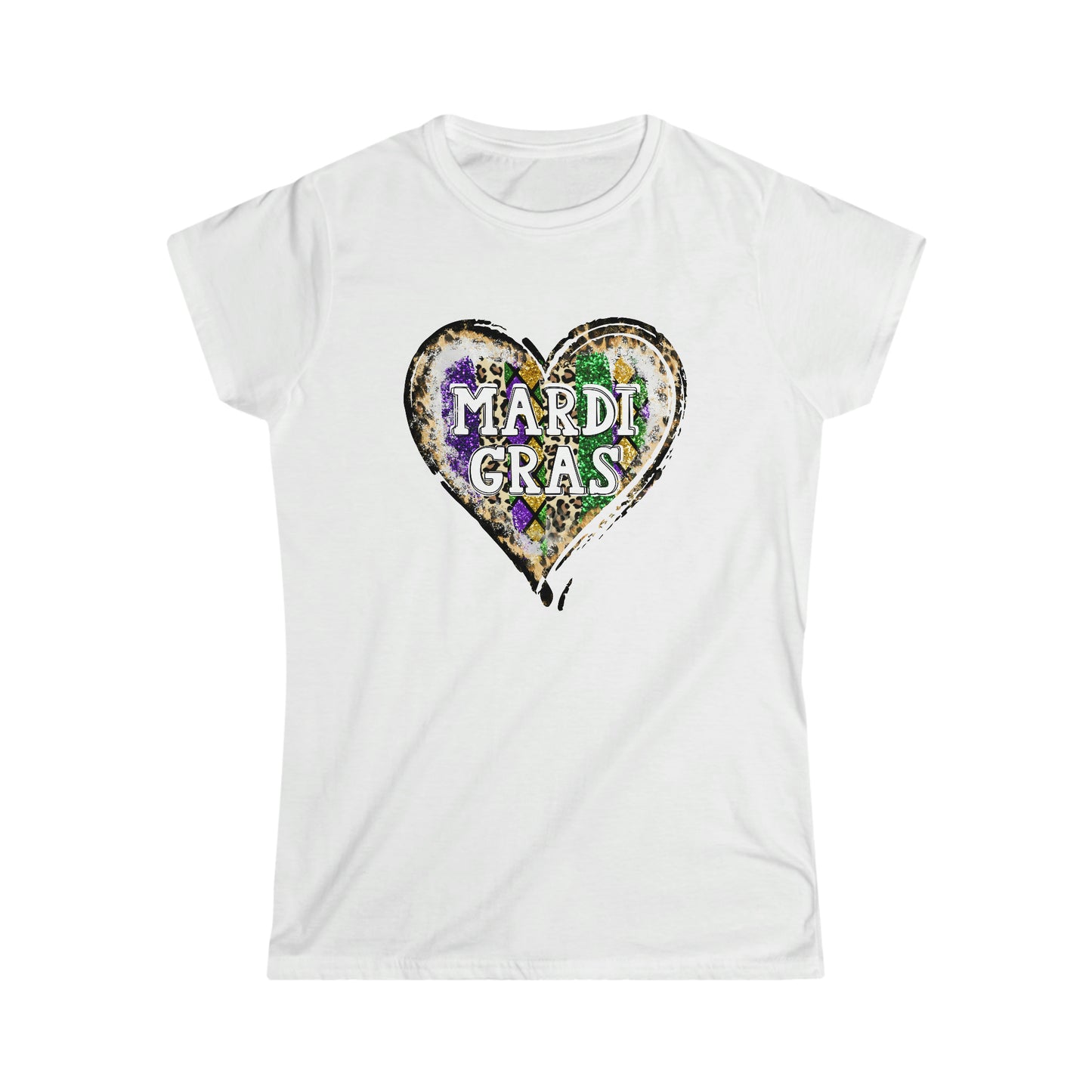 Mardi Gras Heart - Women's Softstyle Tee
