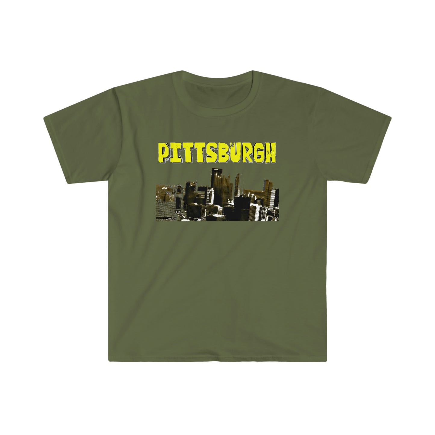 Pittsburgh Cityscape Graphic T-shirt - Unisex Softstyle T-Shirt