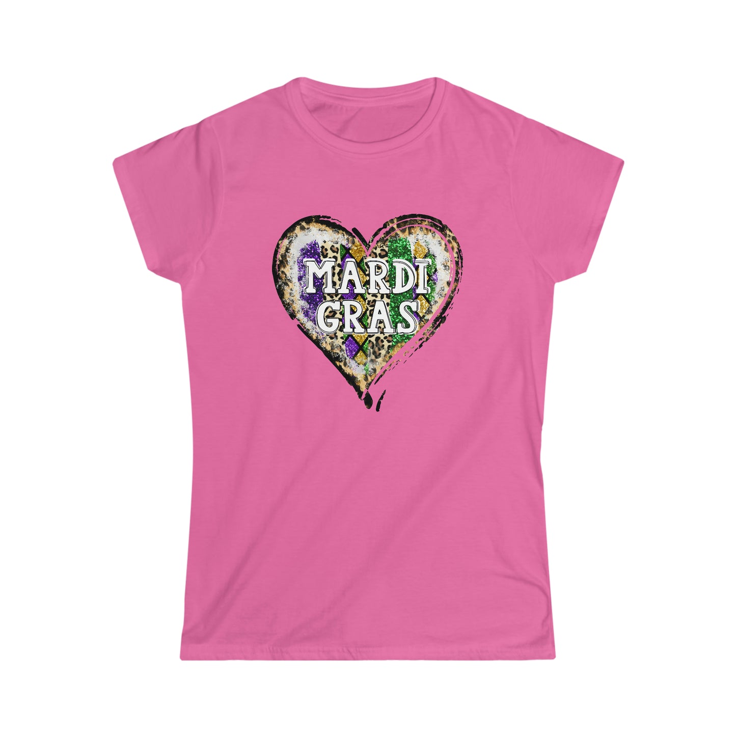 Mardi Gras Heart - Women's Softstyle Tee