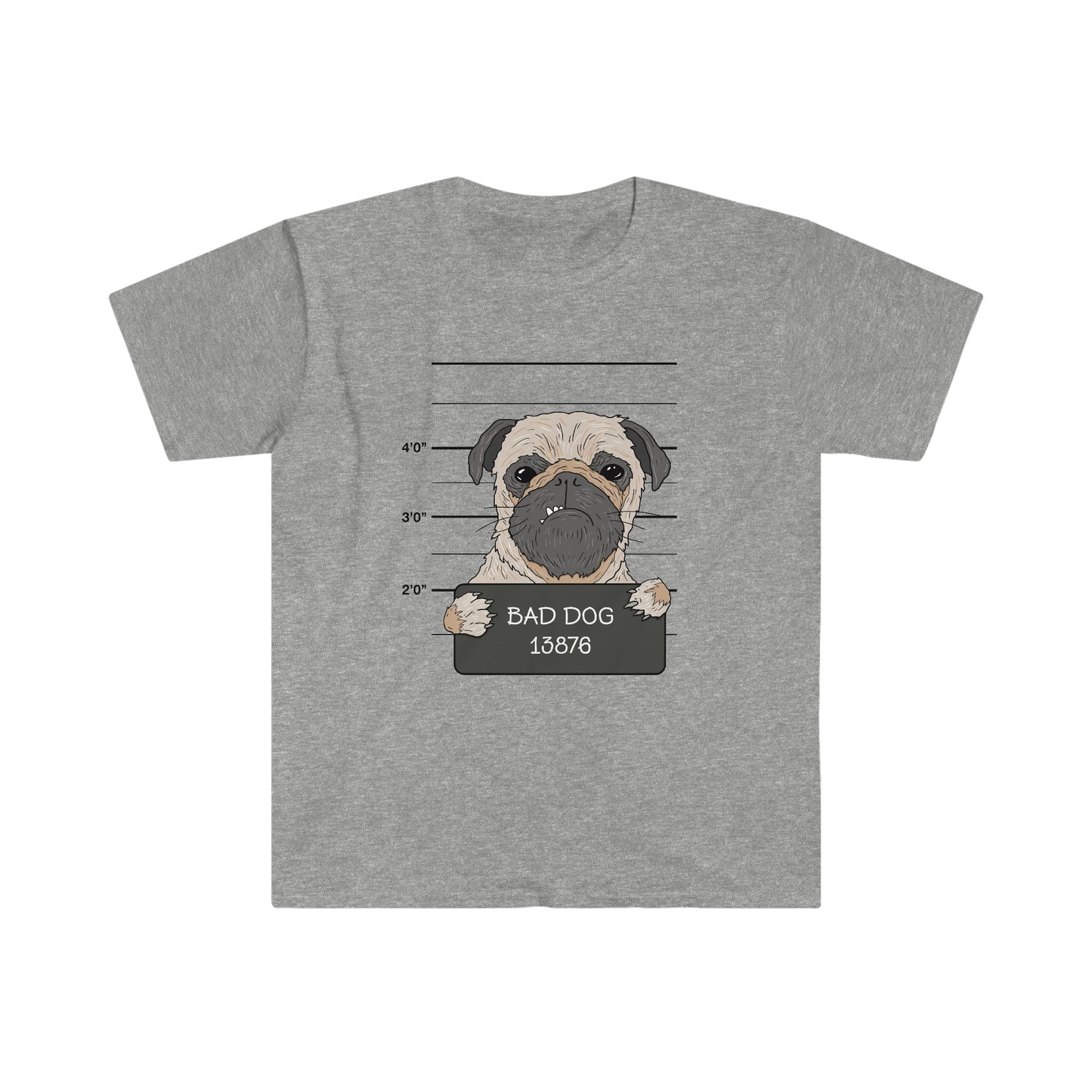 Bad Dog Pugshot - Unisex Softstyle T-Shirt