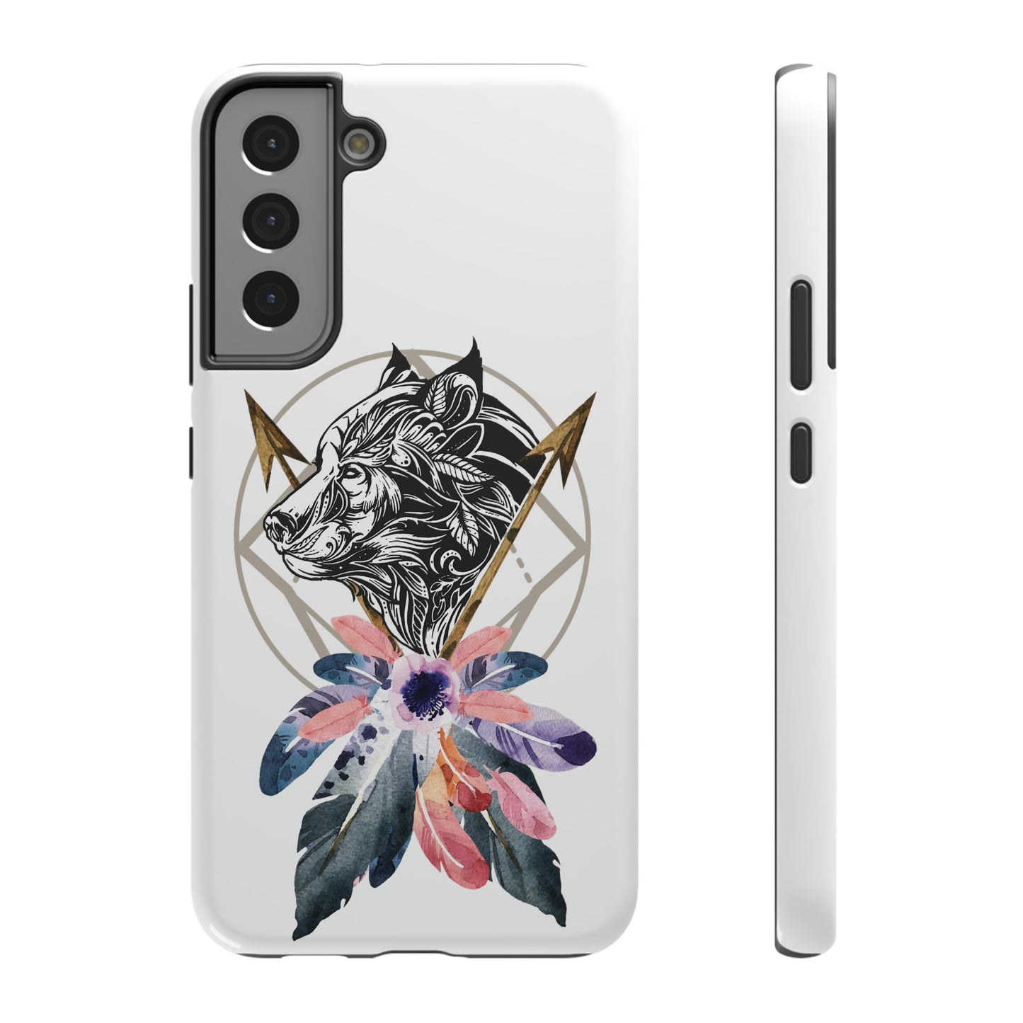 BOHO Styled Wolf - Impact-Resistant Cases for iPhone and Samsung