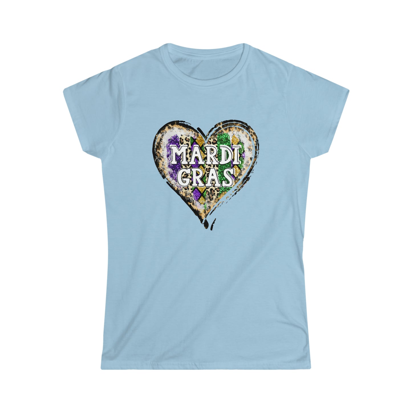 Mardi Gras Heart - Women's Softstyle Tee