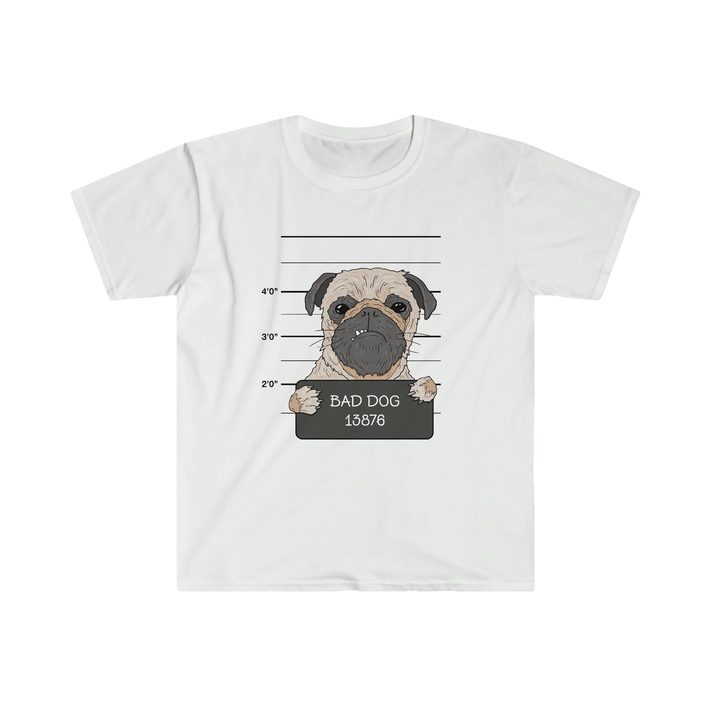 Bad Dog Pugshot - Unisex Softstyle T-Shirt