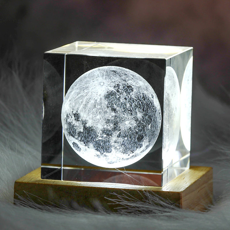 3D Moon Cube LED Night Light