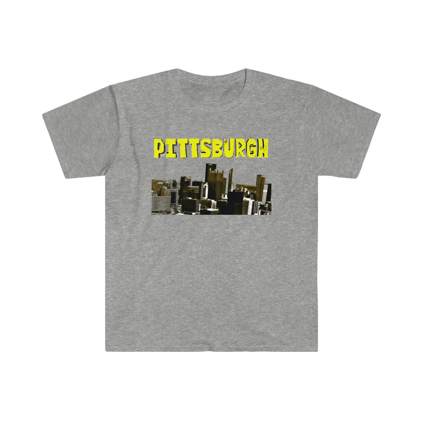 Pittsburgh Cityscape Graphic T-shirt - Unisex Softstyle T-Shirt