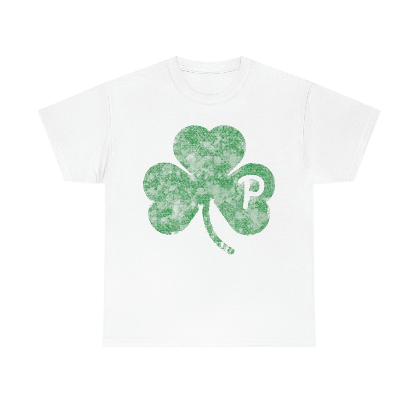 Clover design distressed with "P" for Pittsburgh - Unisex Heavy Cotton Tee