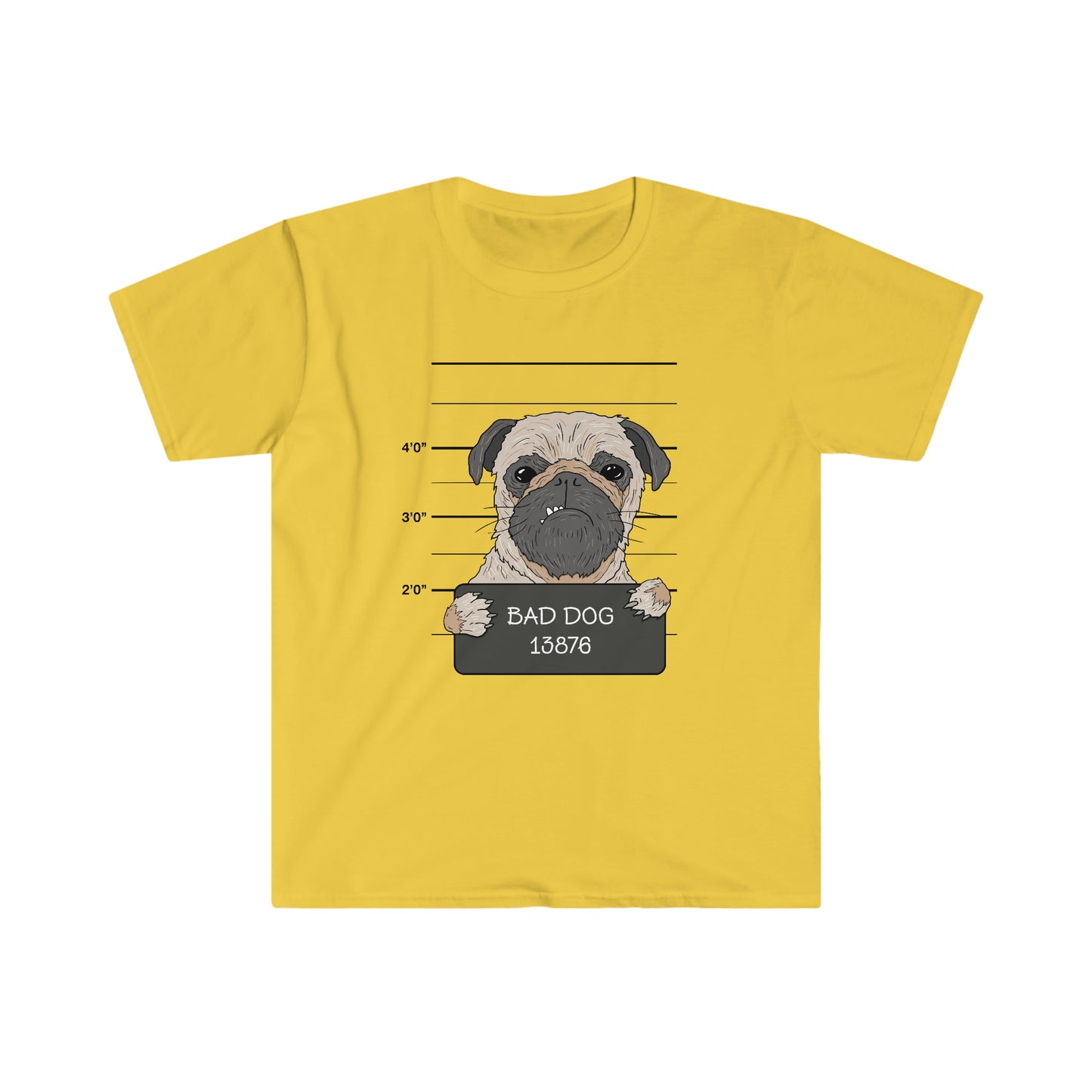 Bad Dog Pugshot - Unisex Softstyle T-Shirt
