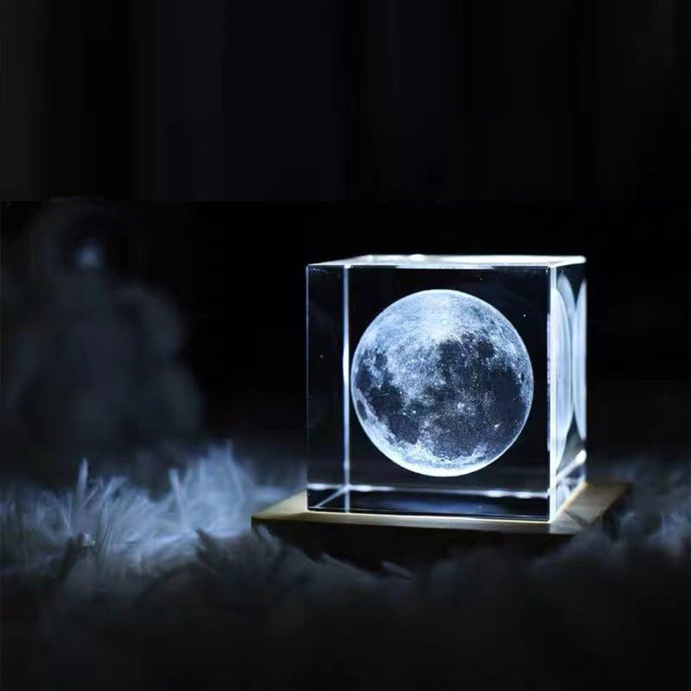 3D Moon Cube LED Night Light