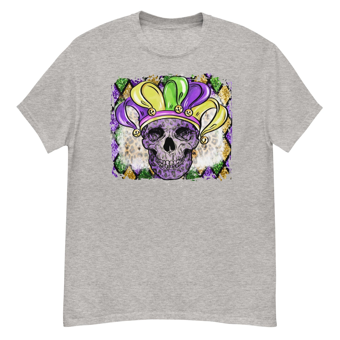 Mardi Gras Skull with Jesters Hat Men's classic tee
