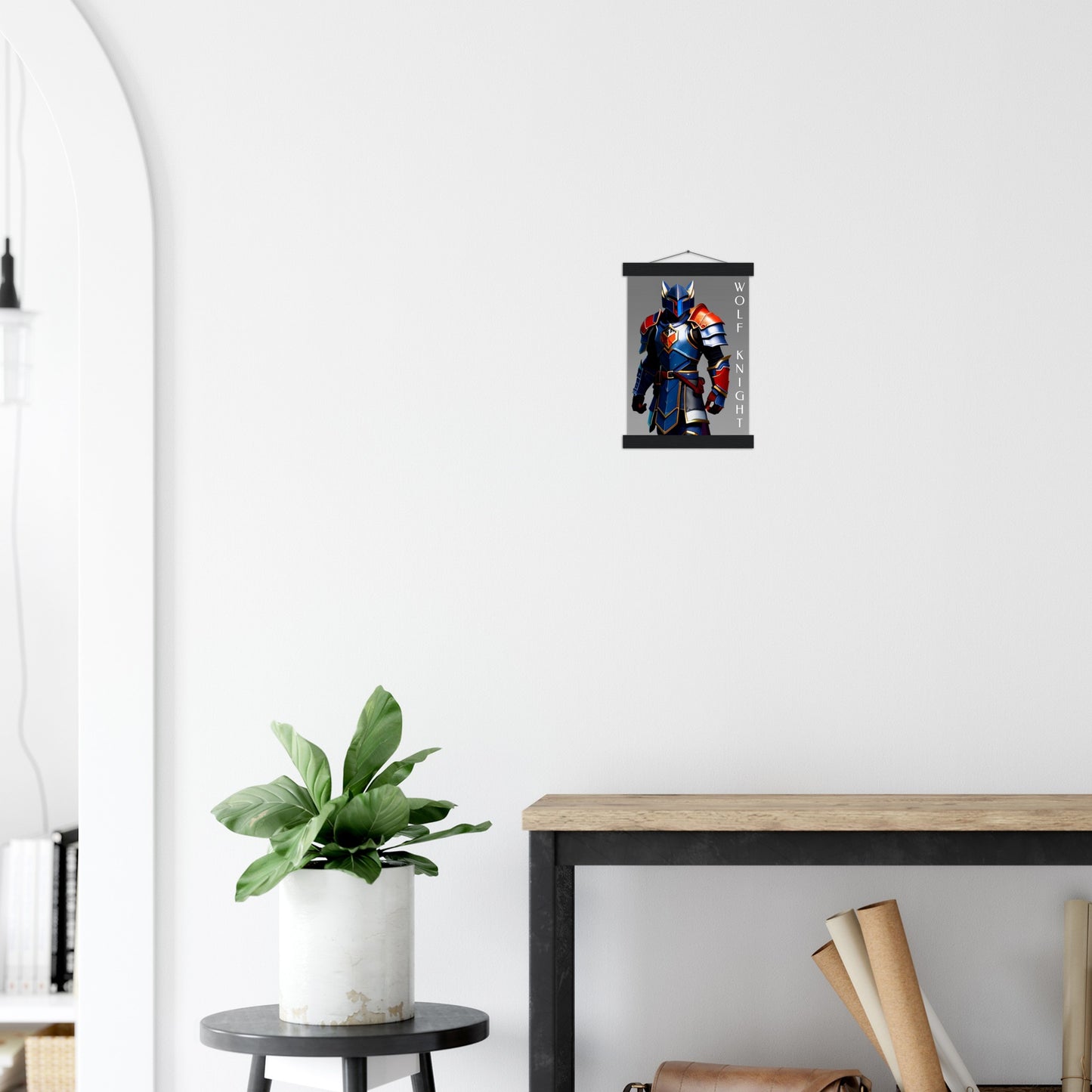 Wolf Knight - Classic Semi-Glossy Paper Poster with Hanger