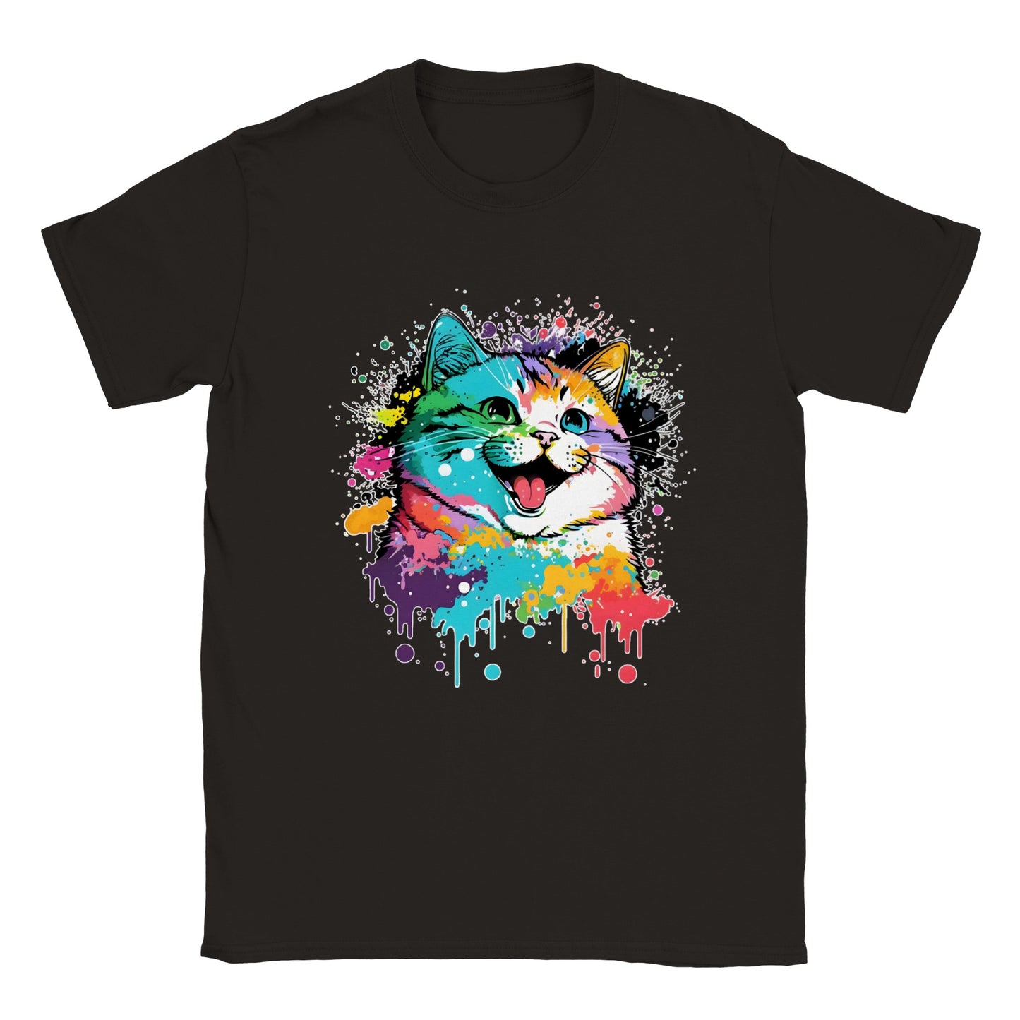 Happy Watercolor Cat - Classic Unisex Crewneck T-shirt