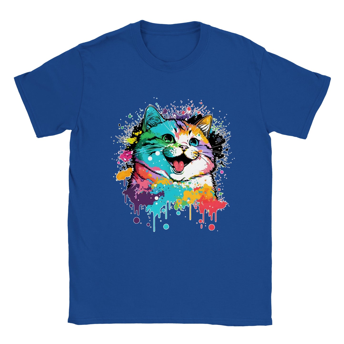 Happy Watercolor Cat - Classic Unisex Crewneck T-shirt