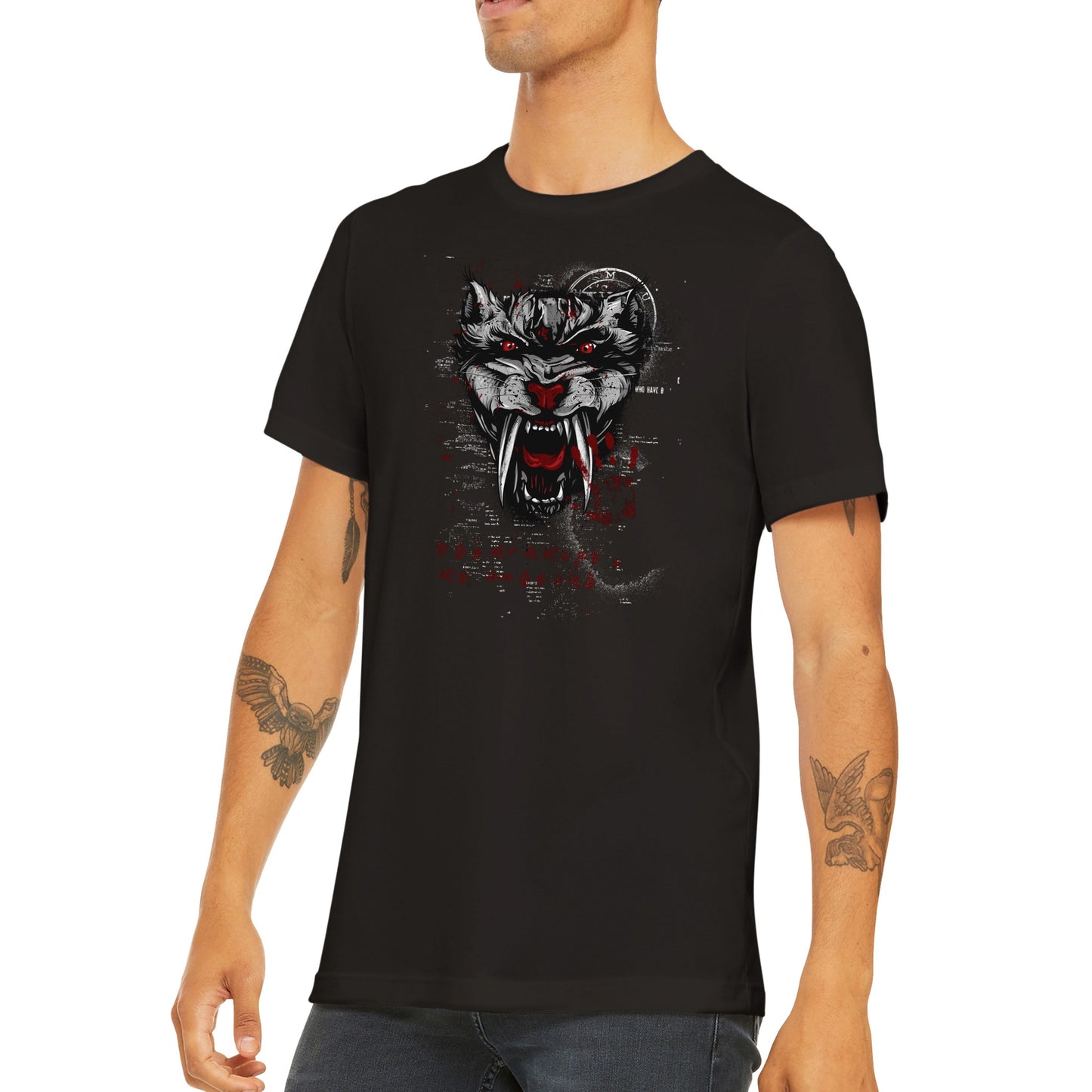 Grunge Wolf - Classic Unisex Crewneck T-shirt